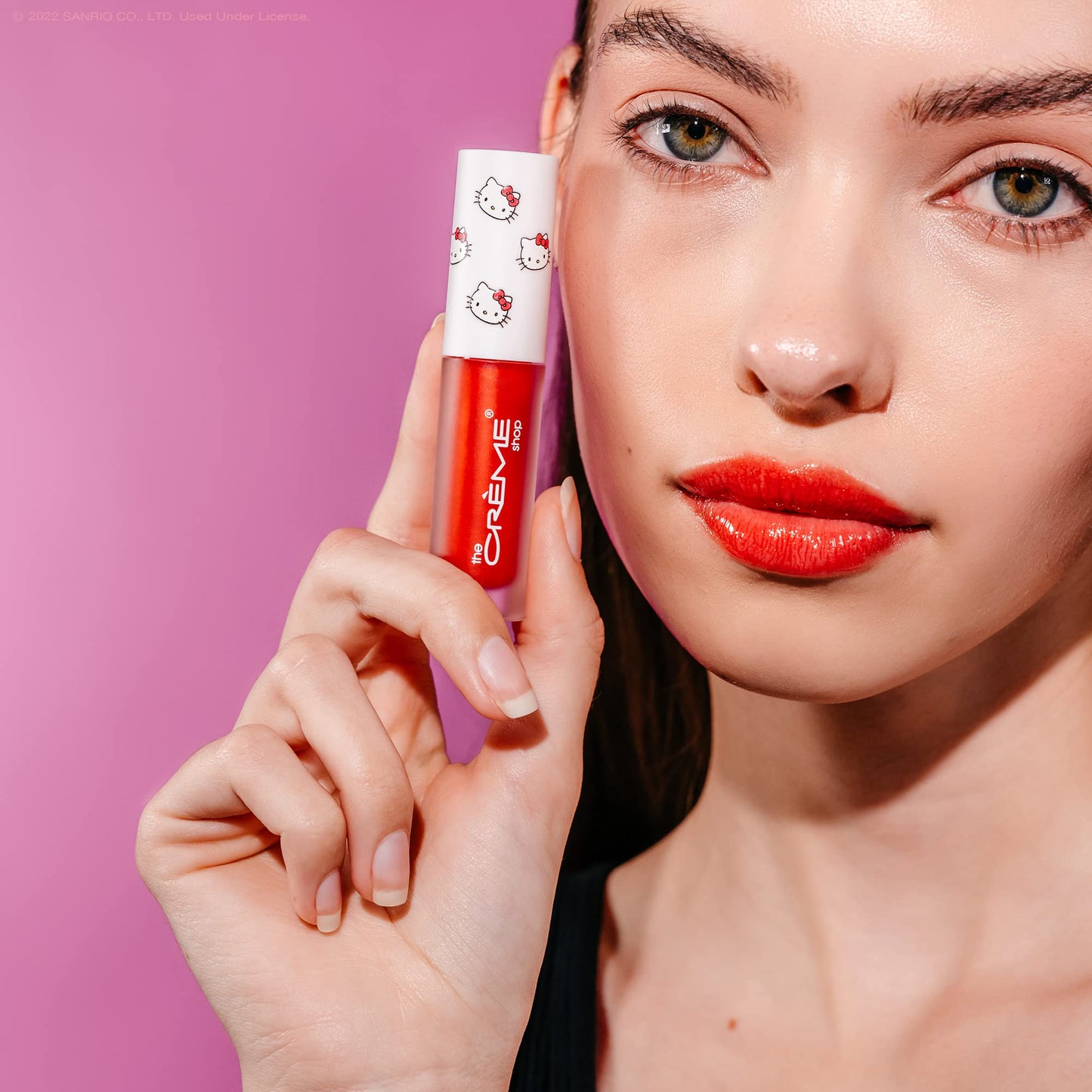 The Crème Shop x Hello Kitty | Kawaii Kiss Moisturizing Lip Oil - Apple | Ultra Hydrating Lip Moisturizer | Sheer Red Tinted Lip Gloss Beauty & Personal Care The Crème Shop