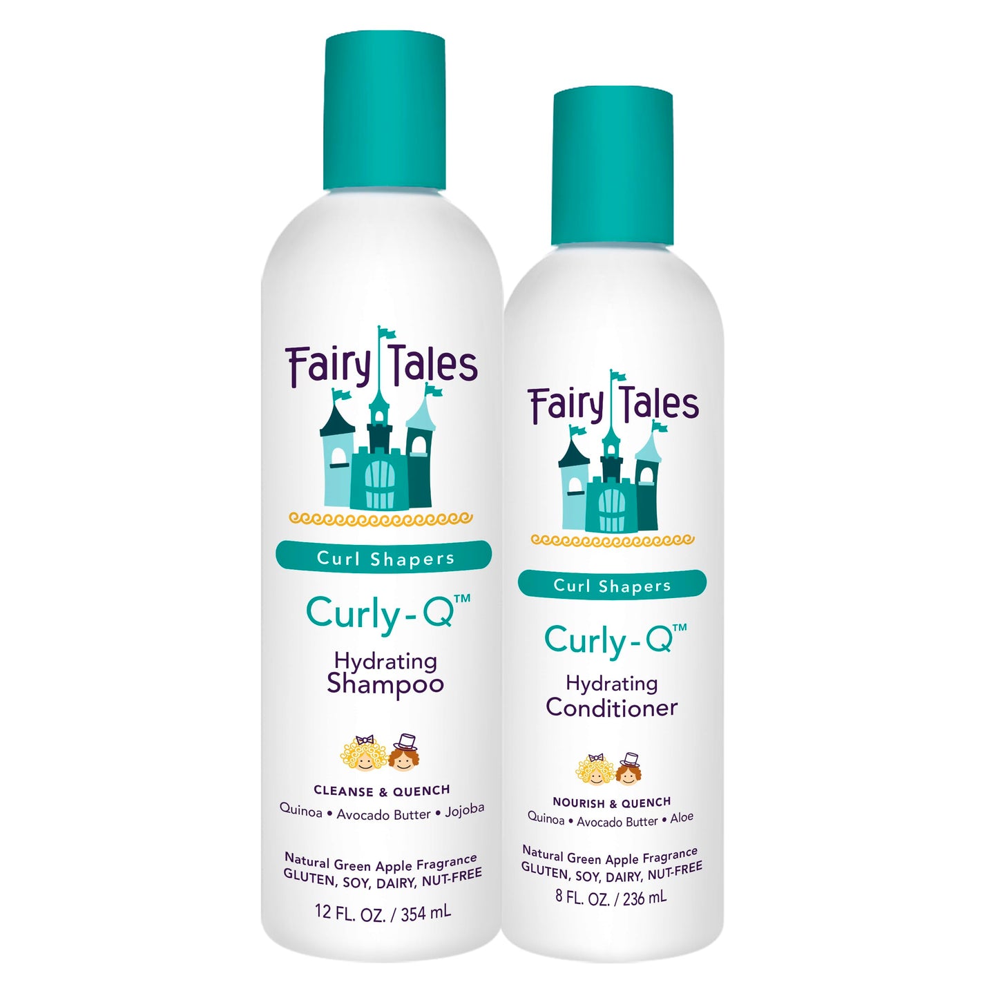Fairy Tales Curly Q Hydrating Kids Shampoo 12oz and Conditioner 8oz - Paraben, Sulfate, Gluten, and Nut Free - For All Curl Types Including Multi Beauty & Personal Care Fairy Tales