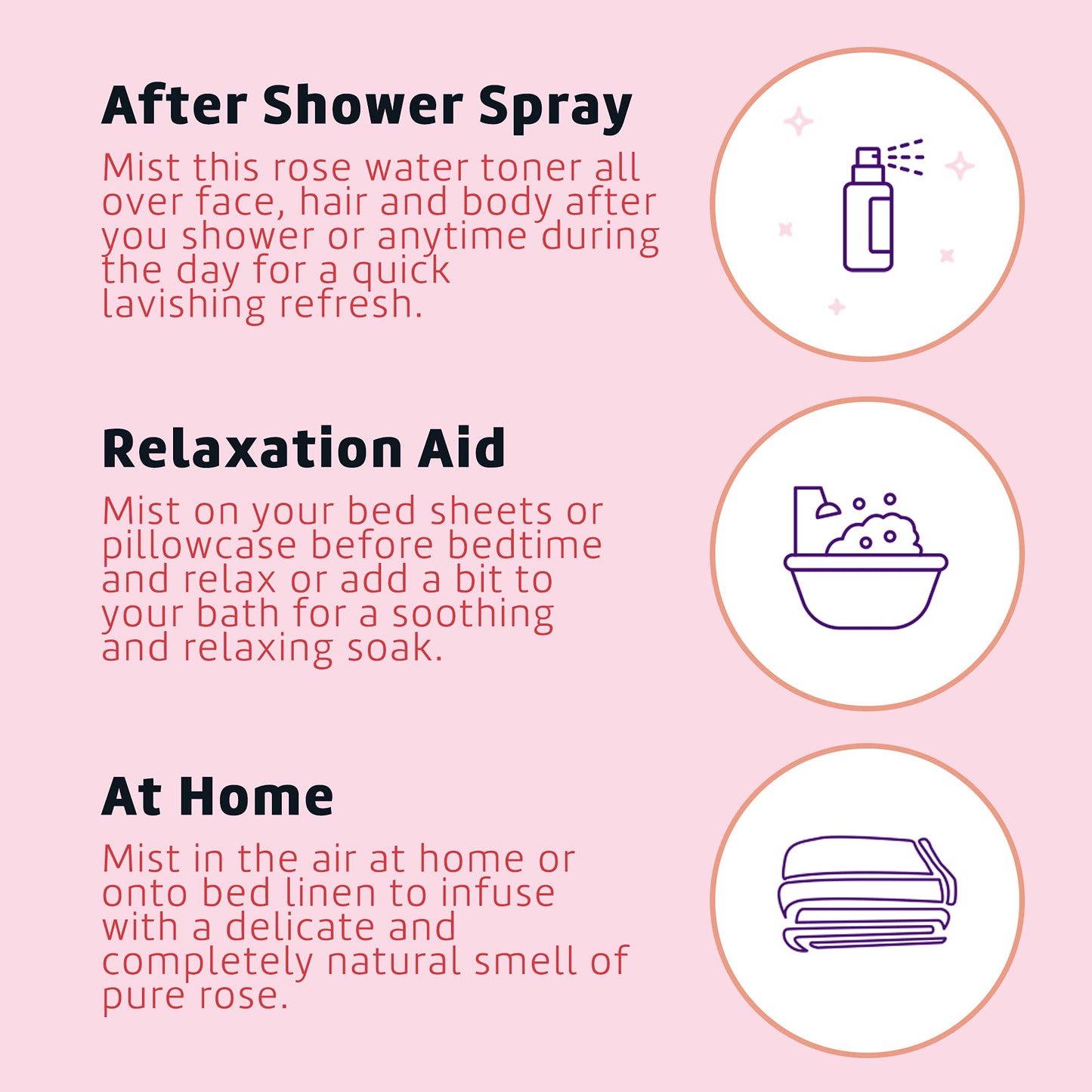De La Cruz Rose Water Spray, No Parabens or Artificial Colors, Vegan, Made in USA 8 FL. OZ. (2 Bottles) Beauty & Personal Care De La Cruz