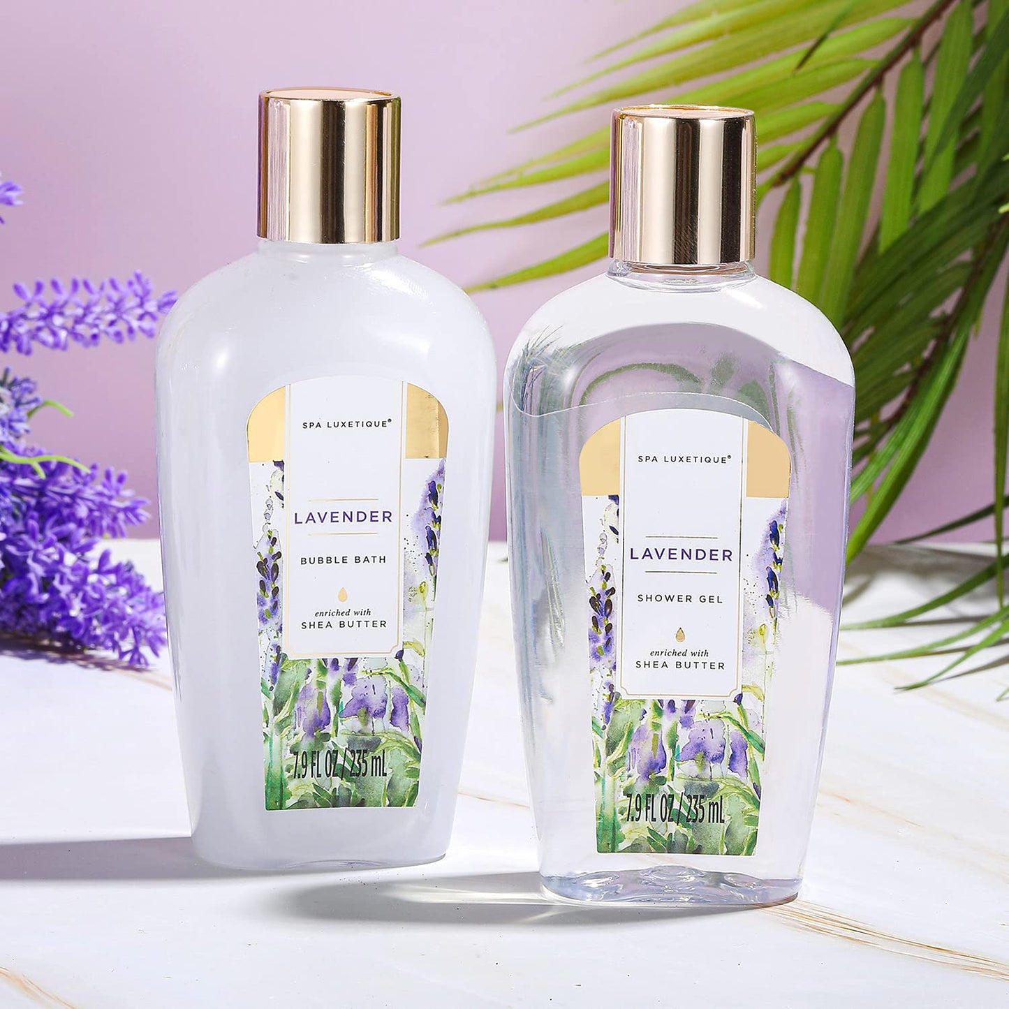 Spa Luxetique Spa Gift Baskets for Women 12 Pcs Lavender Spa Set with Body Lotions, Lavender Massage Oil, Birthday Christmas Gifts for Her Beauty and Personal Care spa luxetique