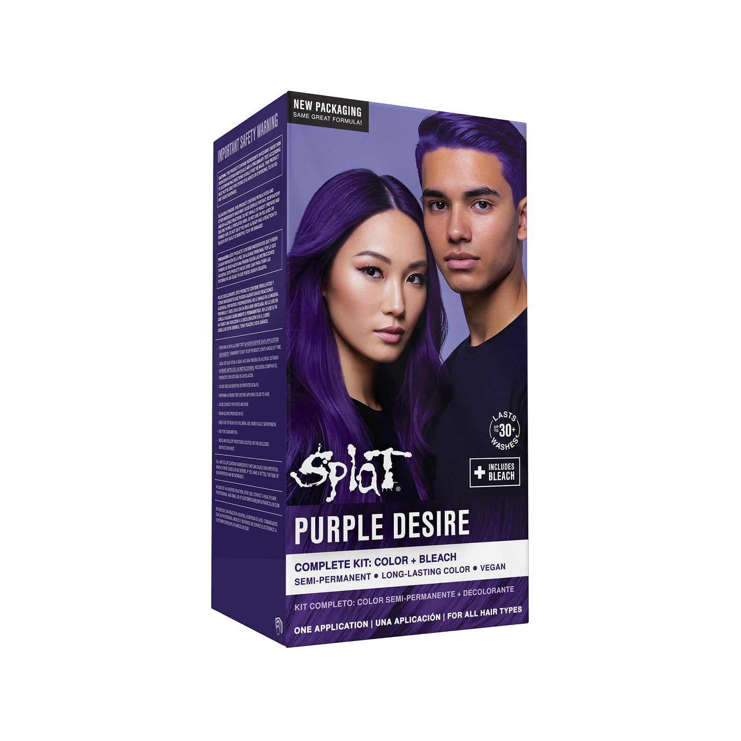 Splat Purple Desire Semi Permanent Hair Dye Kit with Bleach, 1 Application, Includes Purple Hair Dye, Oxide & Bleach Powder, Vegan & Cruelty Free Hair Beauty & Personal Care Splat