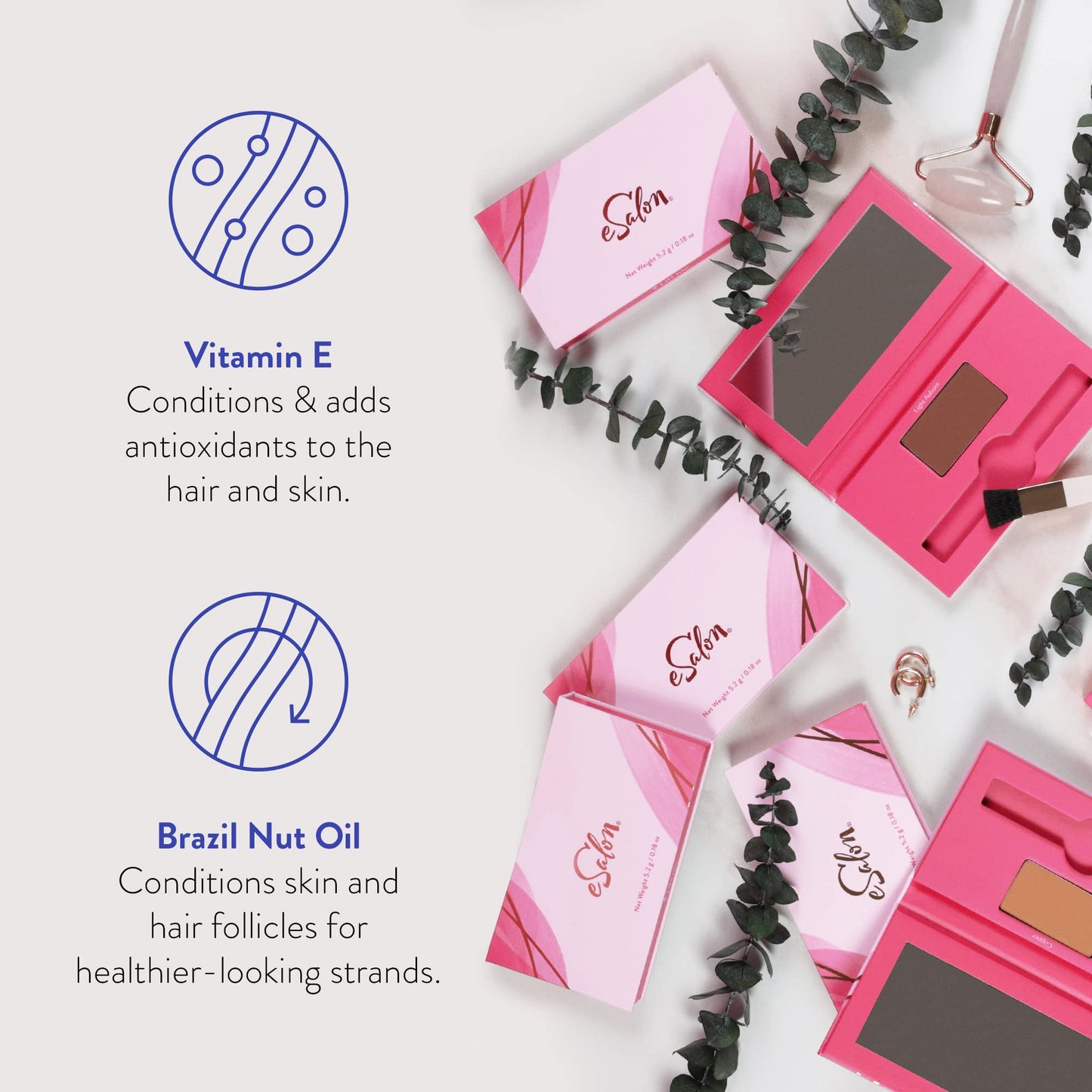eSalon Root Touch Up + Brow Powder, Conceal & Cover (Strawberry) - Hairline Powder for Women - Scalp Concealer & Filler for Thinning & Gray Hair Beauty & Personal Care eSalon