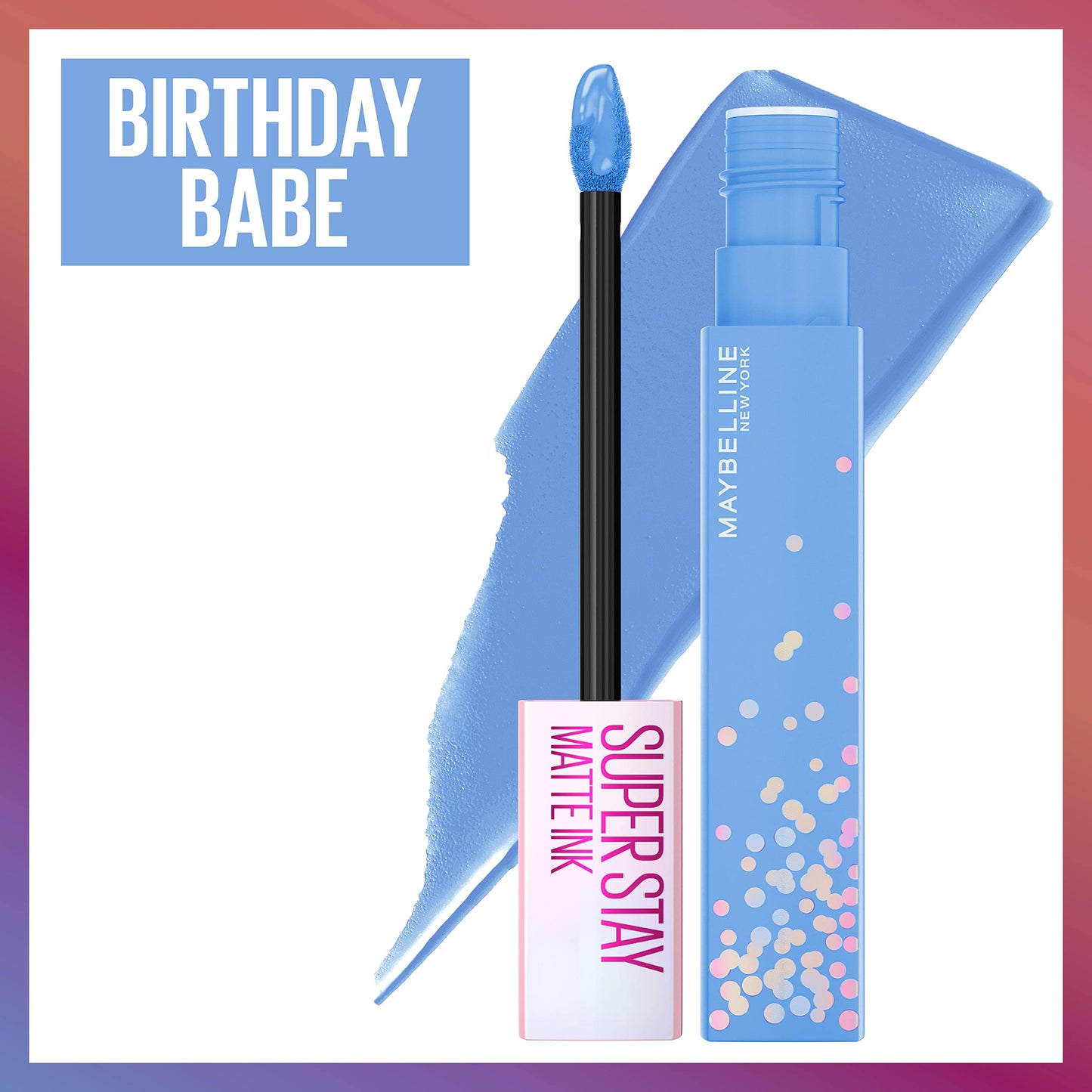 MAYBELLINE New York Super Stay Matte Ink Liquid Lipstick, Transfer-Proof, Long-Lasting, Limited-Edition Birthday-Cake-Scented Shades, Birthday Babe Beauty & Personal Care MAYBELLINE