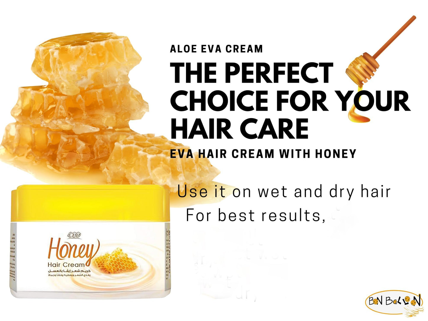 EGYPT EXPORT Eva Honey Hair Cream for All Hair Types, All the Benefits of Pure Honey, Soft, Shiny, Radiant Hair with a Touch of Elegance (Large Pack Beauty & Personal Care EGYPT EXPORT
