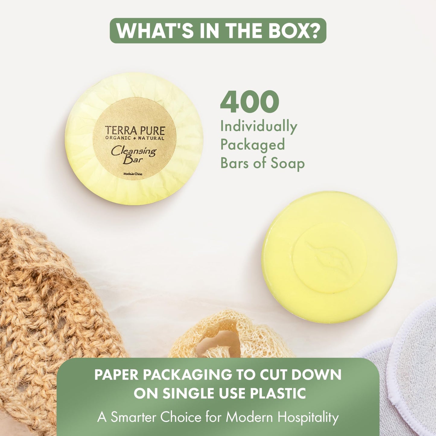 Terra Pure Travel Size Hotel Bar Soap 400 Count 0.6 oz Cleansing Bars Guest Amenities for Hotels Vacation Rentals and Short Term Rentals Paraben Free Beauty & Personal Care Terra Pure
