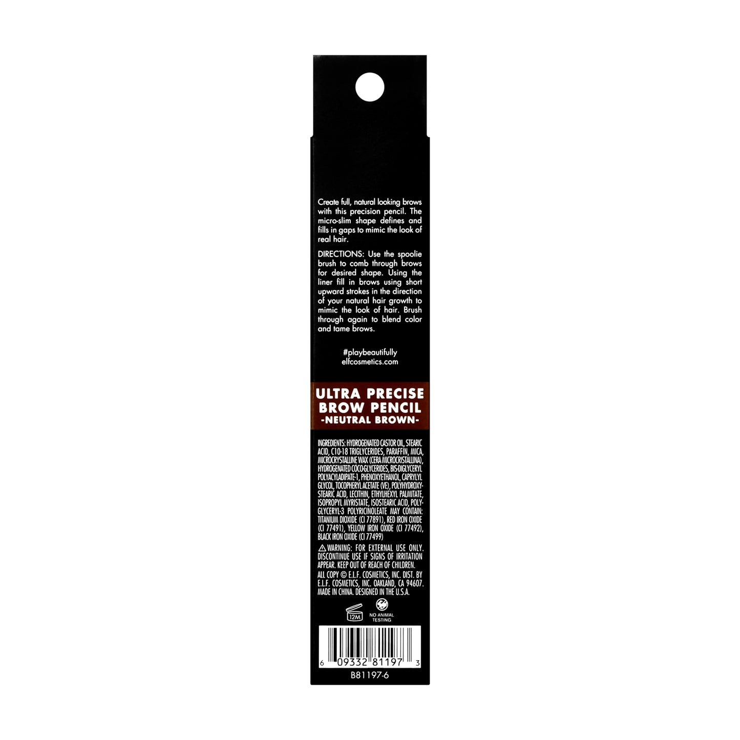 e.l.f. Ultra Precise Brow Pencil, Dual-Ended, Ultra Fine Tip Defines & Fills Eyebrows, Creamy Formula, Vegan & Cruelty-Free, Neutral Brown Beauty & Personal Care e.l.f.