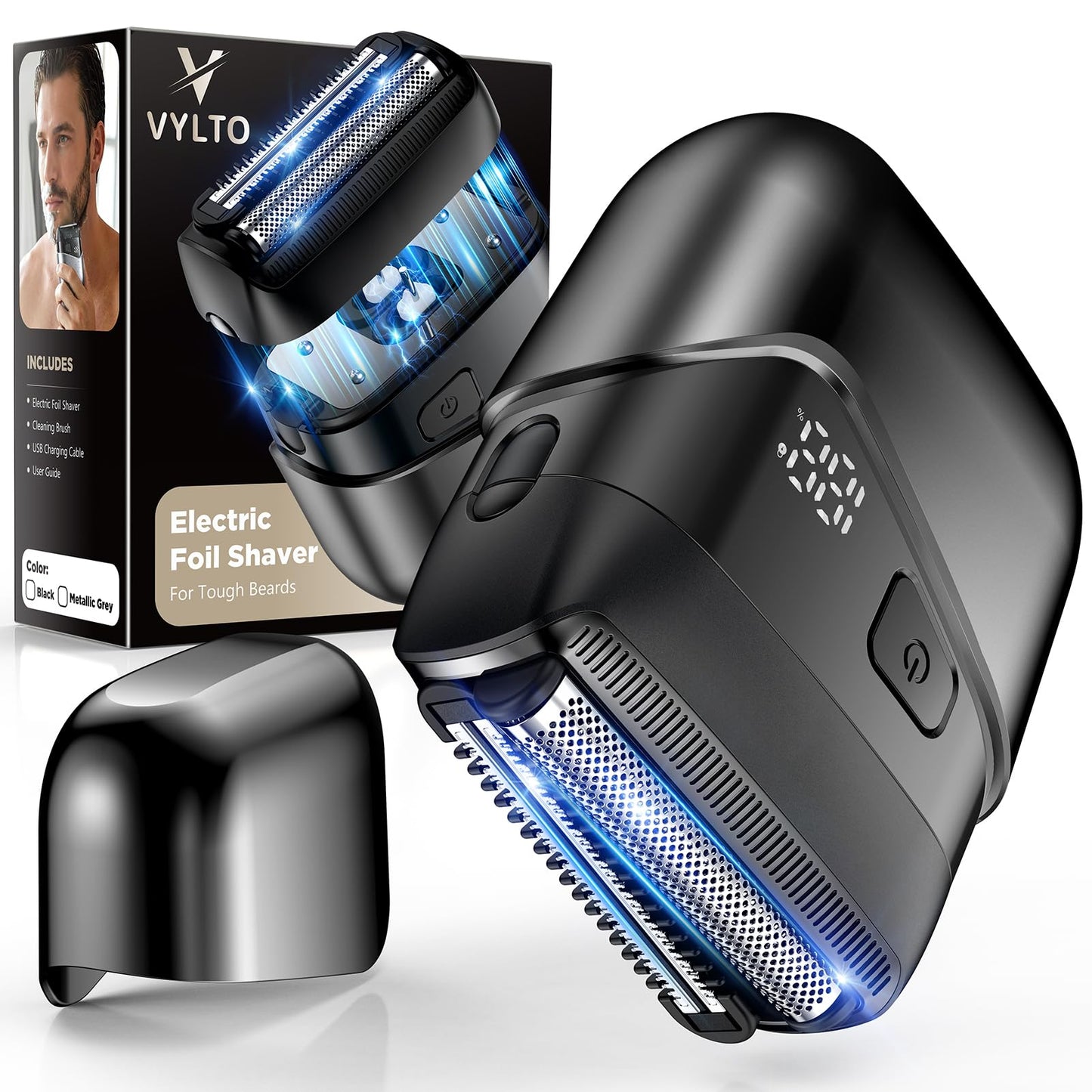 VYLTO Electric Foil Shavers for Men- New Version Mini Electric Razor with 3D Floating Heads & Precision Blades, Portable Cordless Electric Shaver IPX7 Beauty and Personal Care Vylto