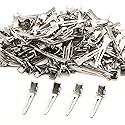 100pcs 4.5cm Single Prong Curl Clips - Silver Metal Alligator Hair Pins for Hair Extension Beauty & Personal Care Aqueens