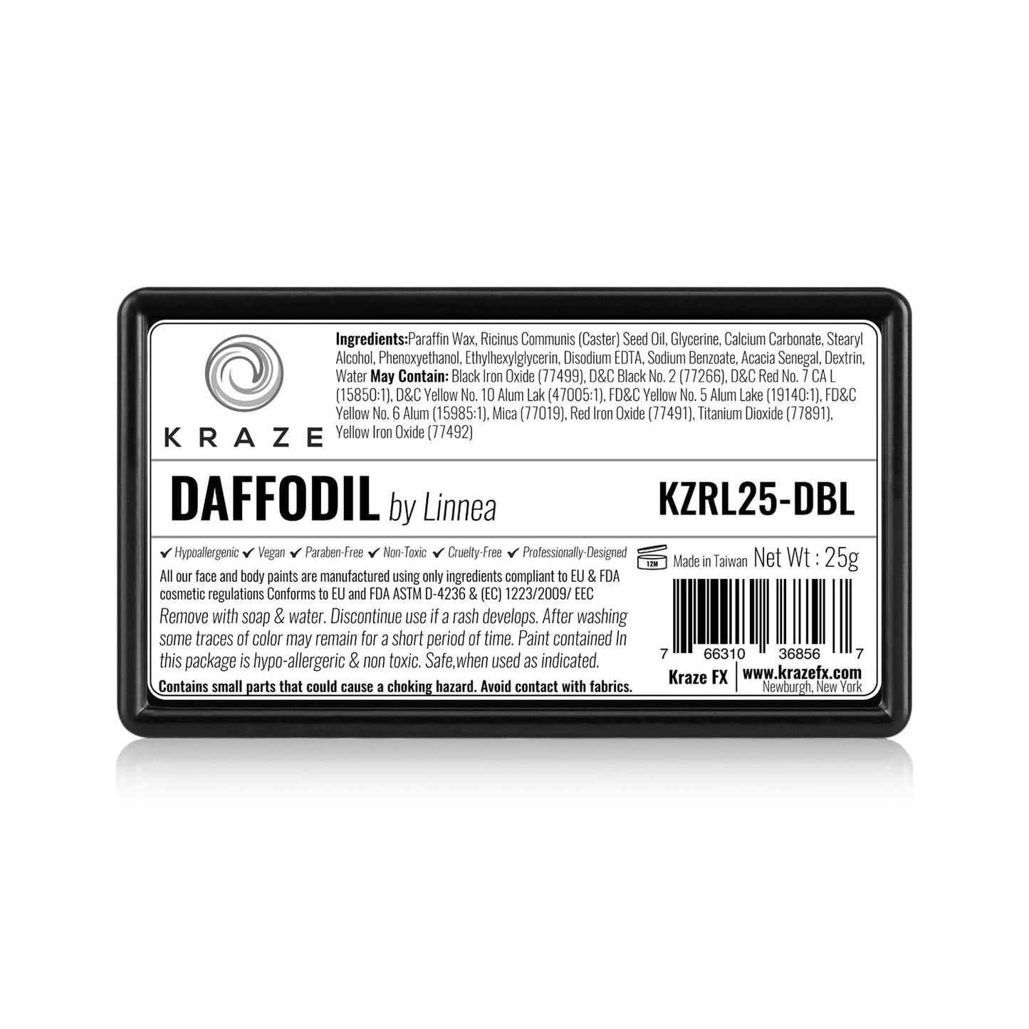 Kraze FX Dome Stroke - Daffodil by Linnea (25 gm), Professional 1-Stroke Split Cake, Hypoallergenic, Non-Toxic, Water Activated Face & Body Painting Beauty & Personal Care Kraze FX