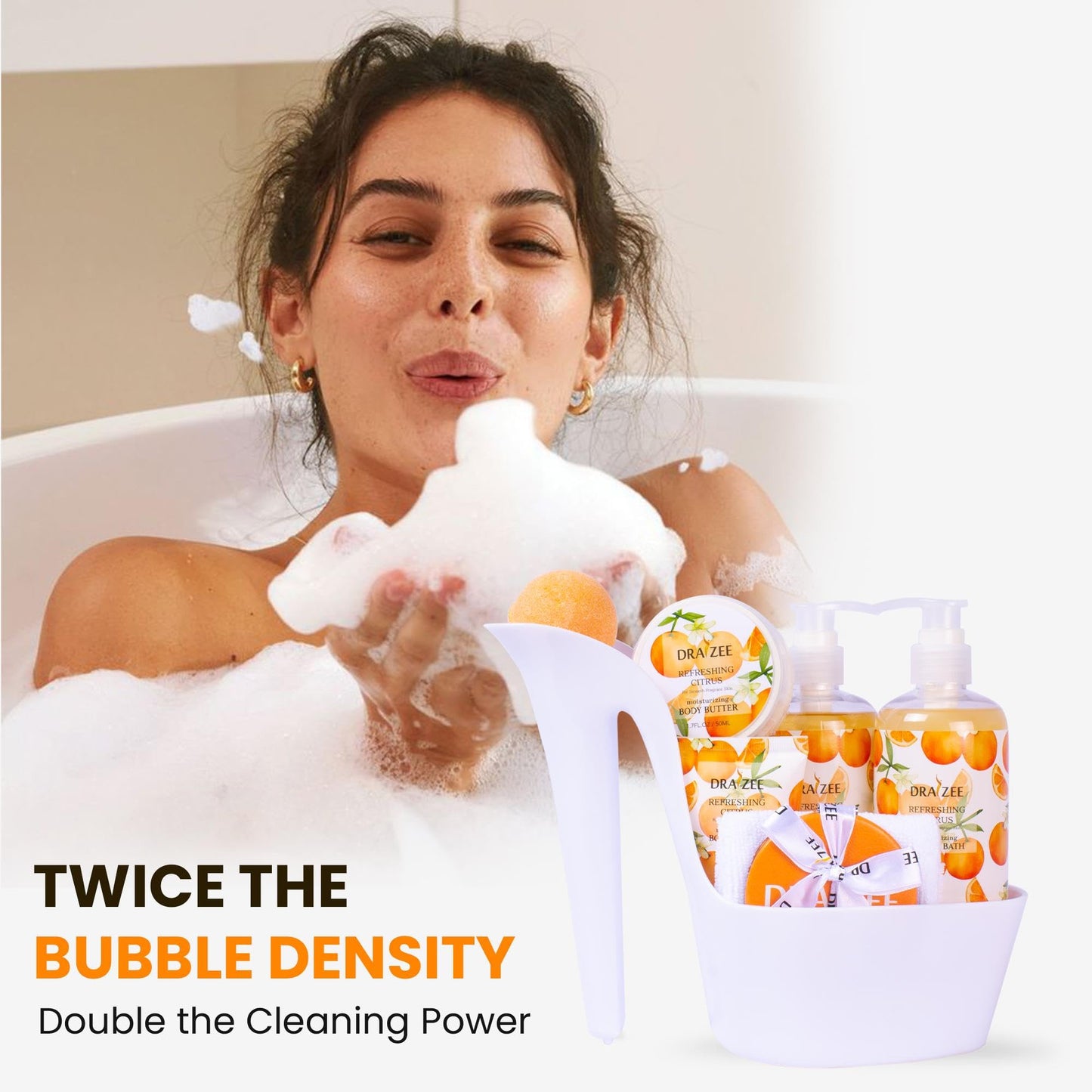 Draizee Heel Shoe Spa Gift Basket for Women, 8 Pc Citrus Scented Beauty and Personal Care Draizee