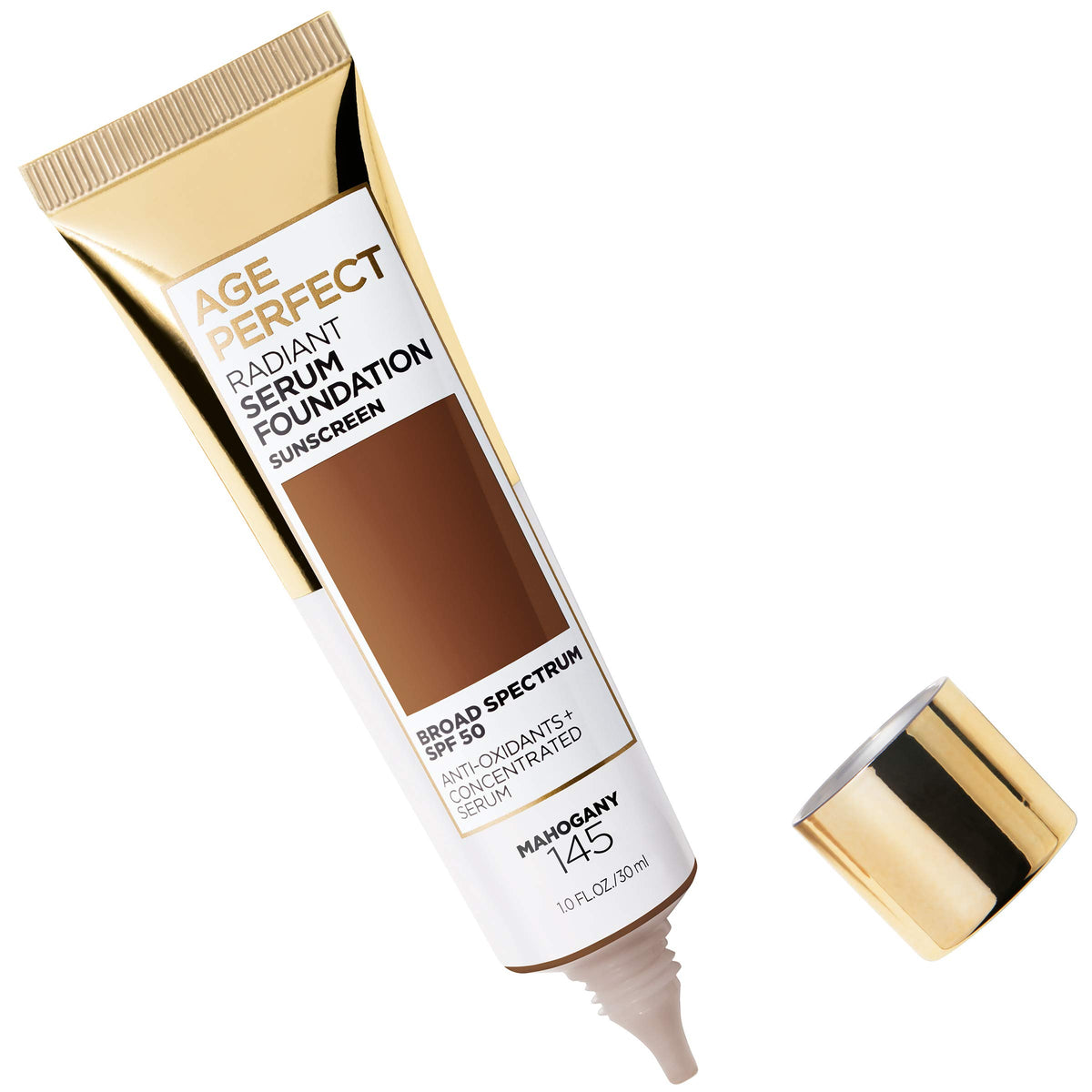 L'Oreal Paris Age Perfect Radiant Serum Foundation with SPF 50, Mahogany, 1 Ounce