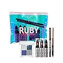 Ruby Kisses Limited Edition Bold Makeup Kit - 3 Mattest Matte Lipsticks, Glitter Gem Palette, Waterproof Eyeliner, Auto Lip Liner & Holographic Pouch Beauty & Personal Care Ruby Kisses
