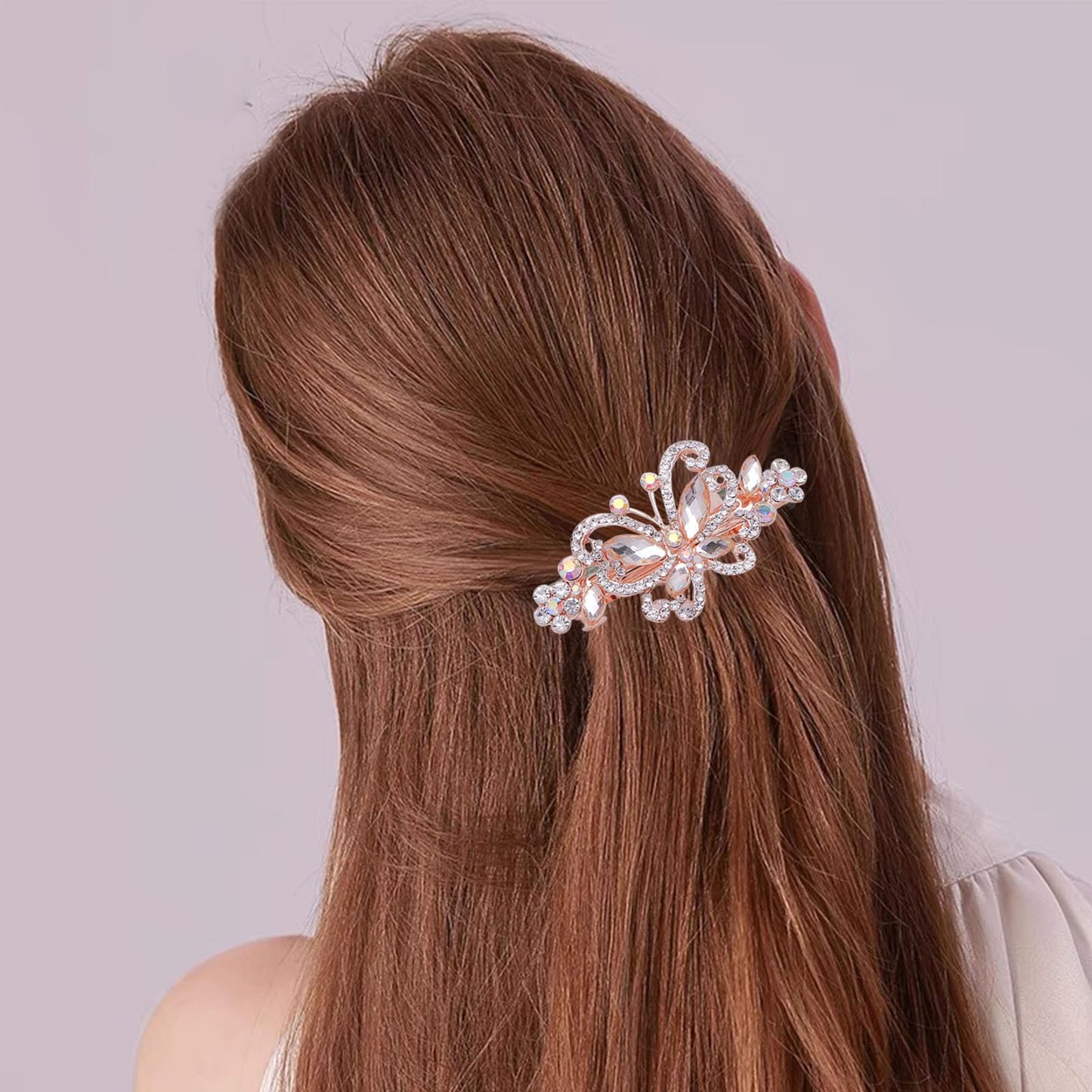 4 PCS Hair Clips for Women Ladies, Butterfly Design Crystal Rhinestones French Barrettes Spring Hair Barrettes Clip, Women Fashion Ponytail Holders Beauty & Personal Care GeoGeoDIY