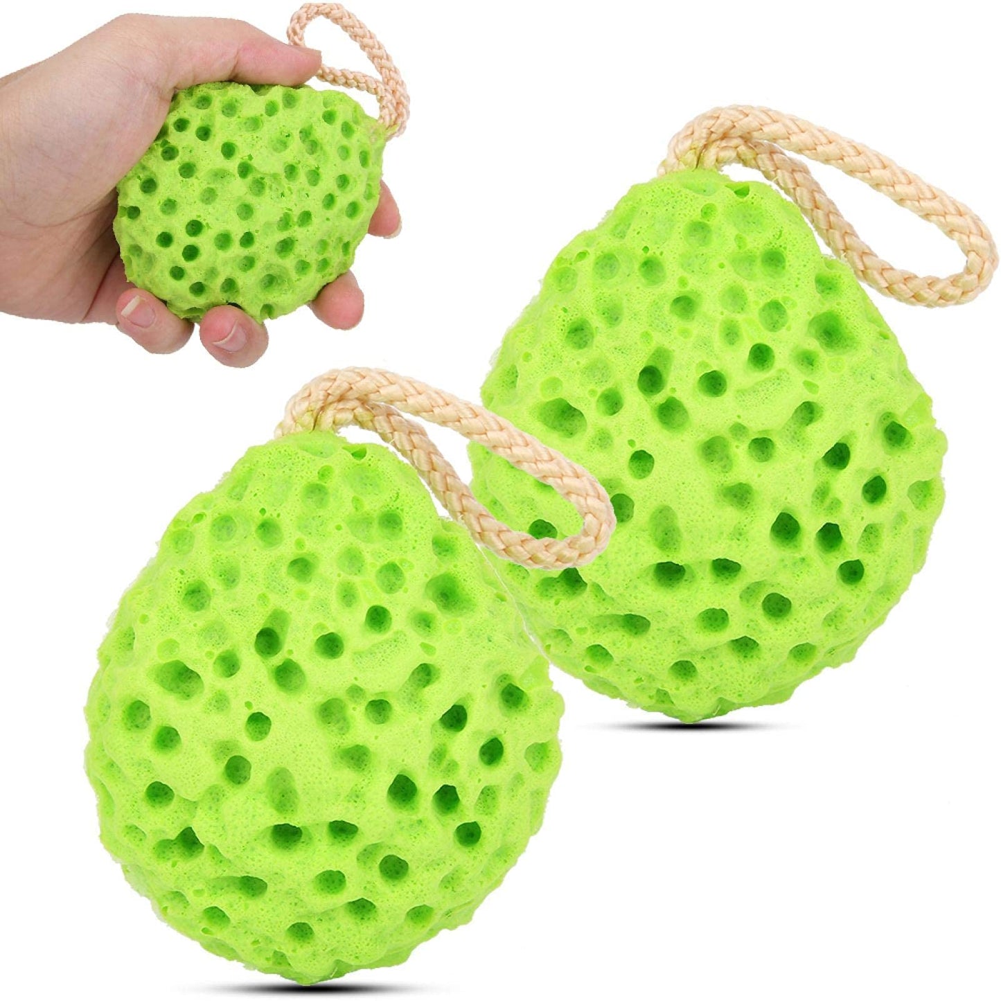 2-Piece Ultra Soft Premium Baby Bath Sponges, Sea Foam Scrubber for Newborn, Infant, Toddler, Green Beauty and Personal Care SALUTUYA