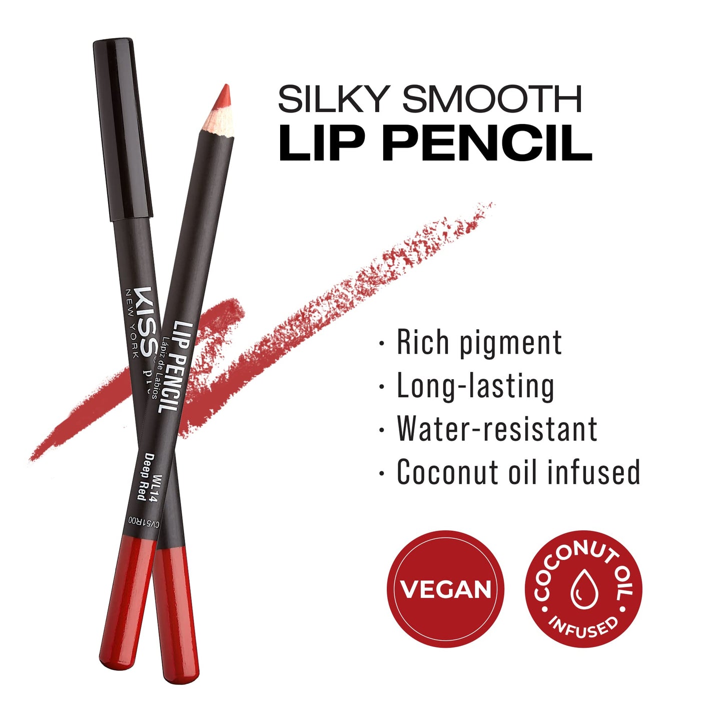 Kiss New York Professional Slim Long-Wear Lip Liner Pencil, Matte Finish Beauty & Personal Care Kiss
