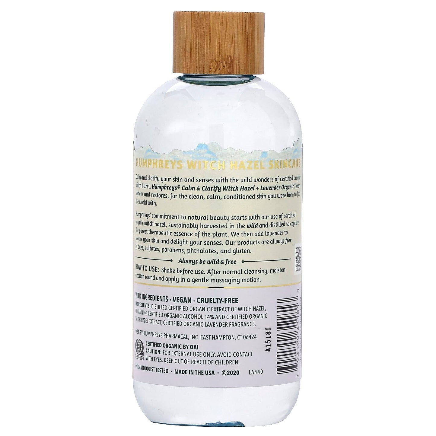 Humphreys Calm Clarify Witch Hazel + Lavender Organic Toner Fl Oz., 8 Ounce (Pack of 1) Beauty & Personal Care Humphreys