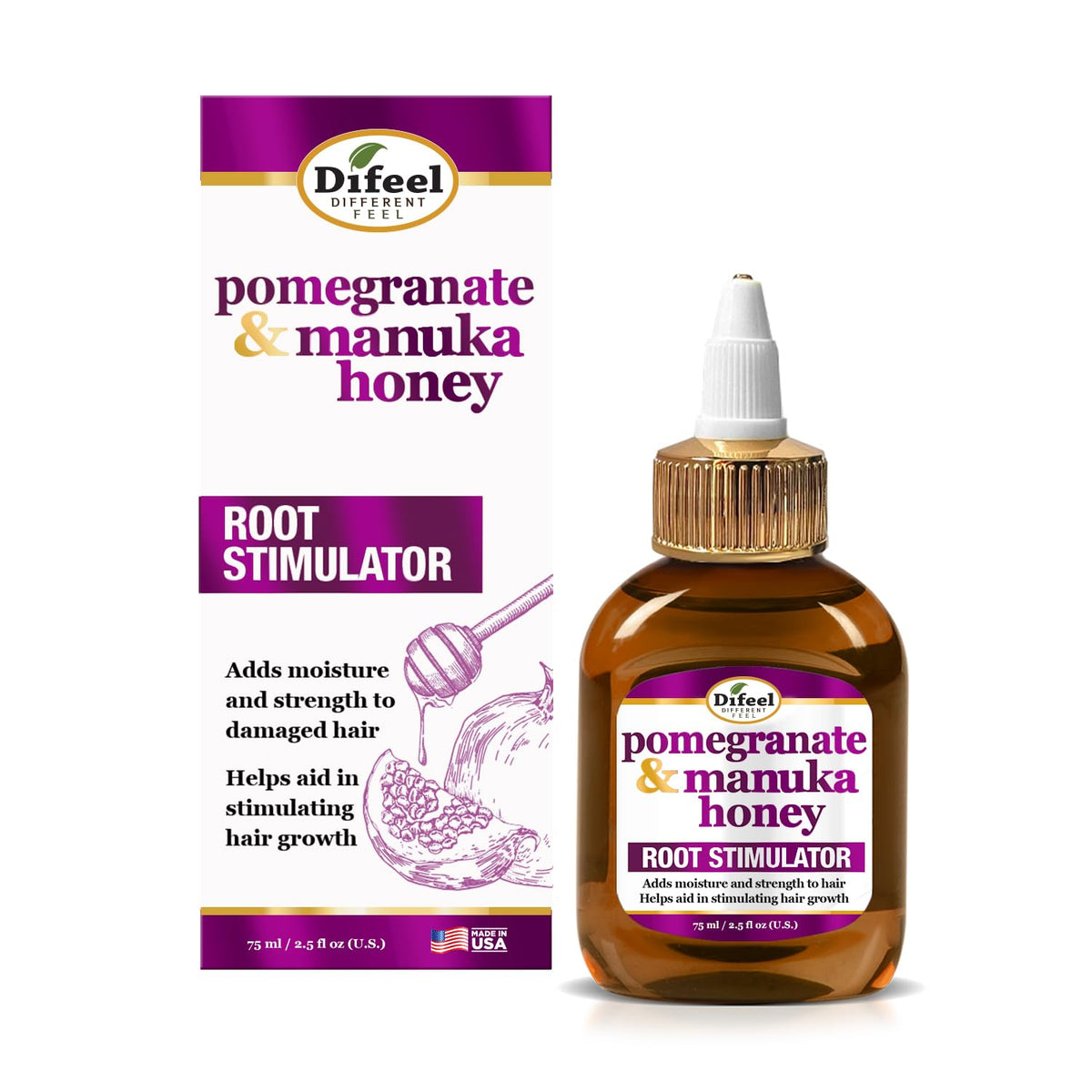 Difeel Pomegranate & Manuka Honey Root Stimulator 2.5 oz. - Deep Scalp & Hair Oil Treatment