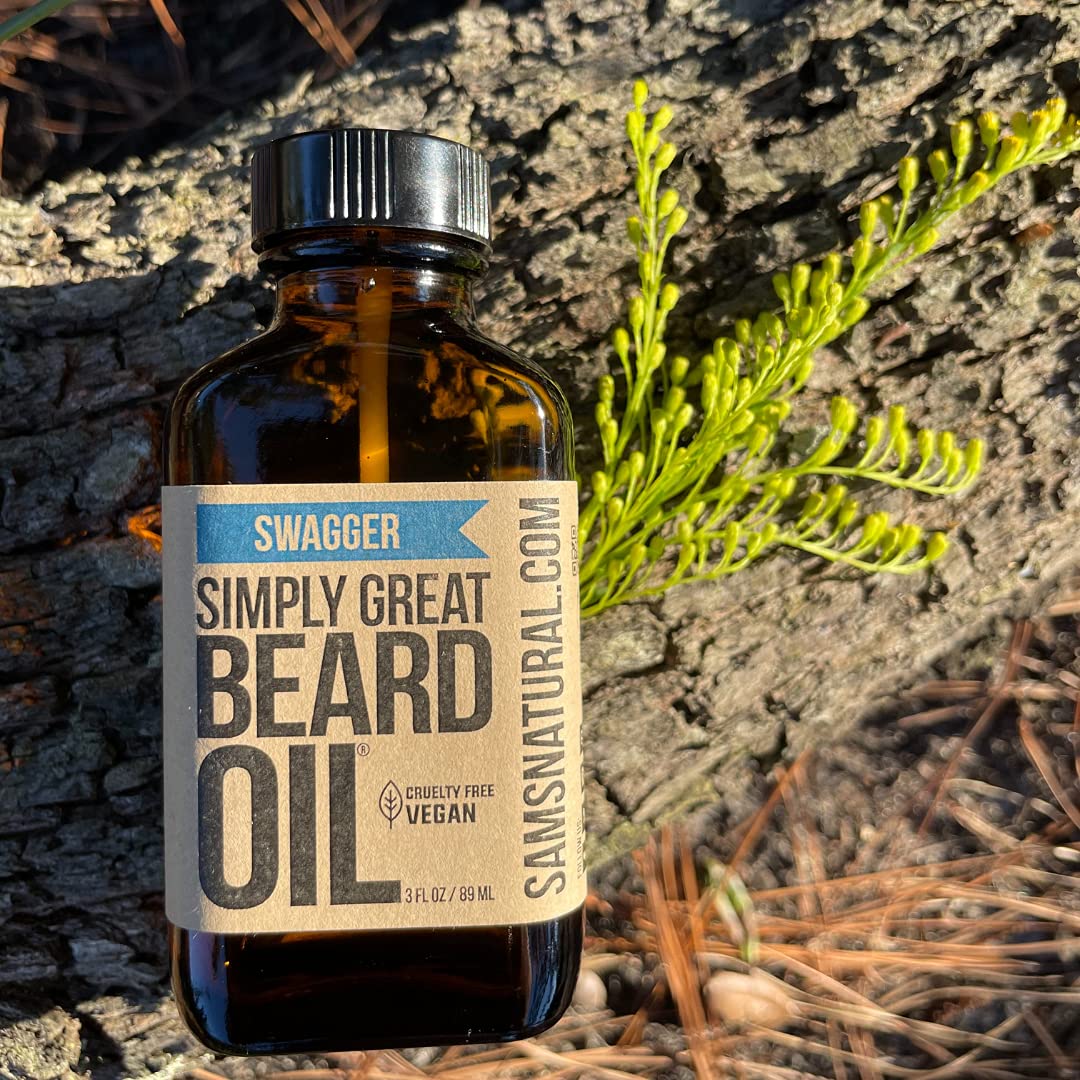Simply Great Beard Oil - Swagger Scented Beard Oil - Beard Conditioner 3 Oz Easy Applicator - Natural - Vegan and Cruelty Free Care for Beards Beauty and Personal Care Simply Great Beard Oil