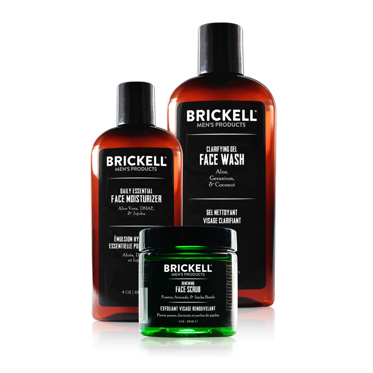 Brickell Men's Products Daily Advanced Face Care Routine I, Gel Facial Cleanser Wash, Face Scrub, Facial Moisturizer Lotion, Natural and Organic Men's Beauty & Personal Care Brickell Men's Products