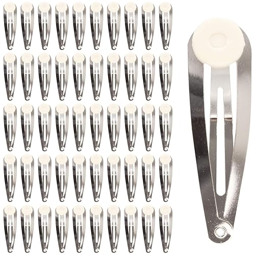 Lawie 50 Pack Bulk 2 Inch 5 CM Glue Pad Snap Metal Hair Clips Barrettes Hairpins Clips Hairgrips Craft DIY Accessories Beauty & Personal Care Lawie
