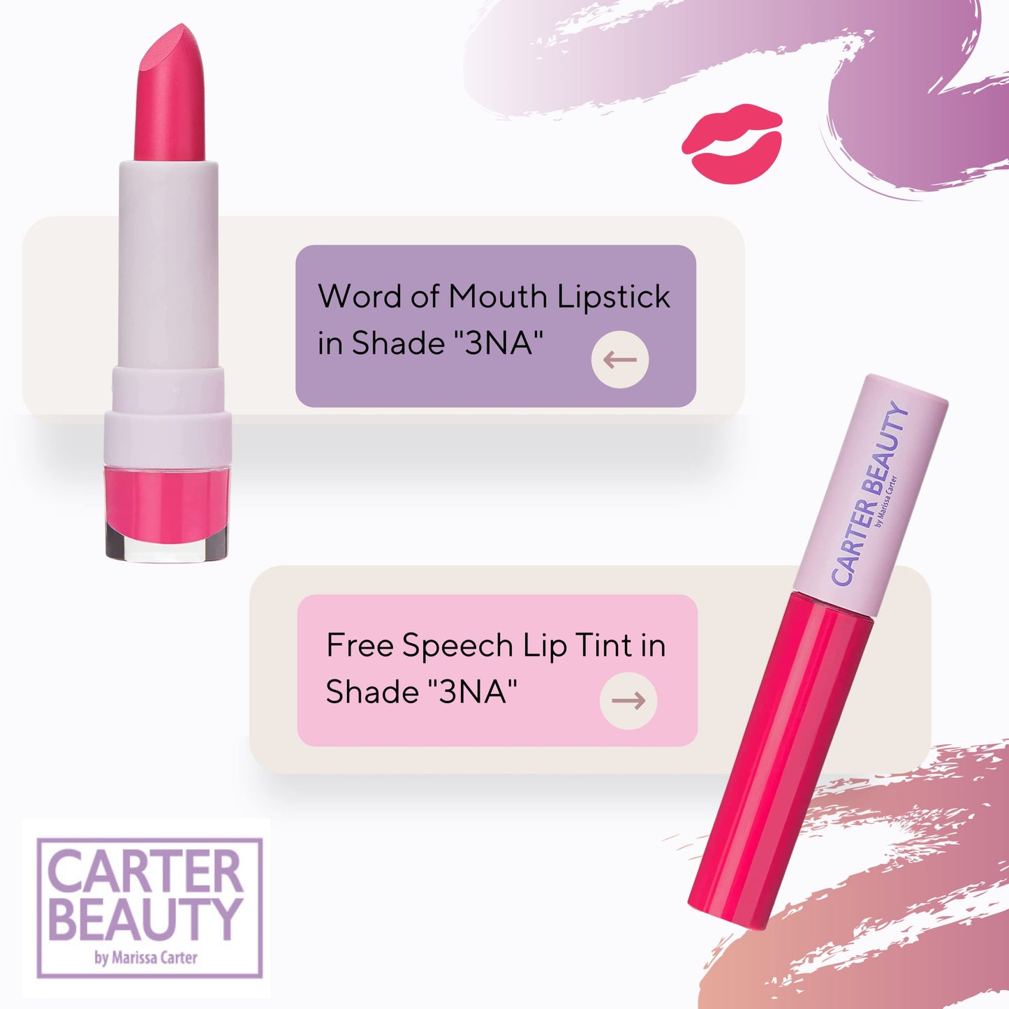 Carter Beauty By Marissa Carter Word Of Mouth Lipstick - Intense Color With A Smooth Matte Finish - Can Be Used With Free Speech Lip Tint For A Glossy Beauty & Personal Care Carter Beauty