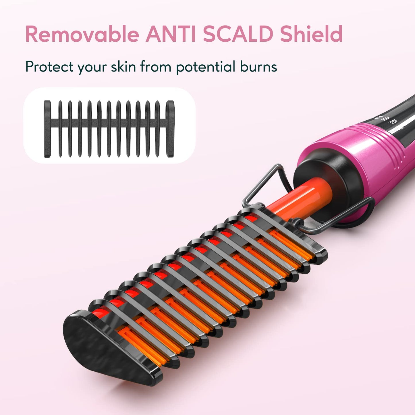 Hot Comb Electric by Terviiix, Pressing Combs for Natural Black Hair, Wigs & Beard, Anti-Scald Straightening Comb with Keratin & Argan Oil Infused Beauty & Personal Care Terviiix