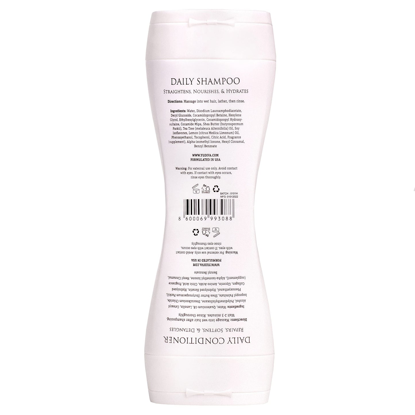 YUDIVA 2 Products in 1 Bottle, Shea Butter Shampoo & Conditioner Set, with travel bag, fits all hair types, 15.2 Fl oz Beauty & Personal Care YUDIVA