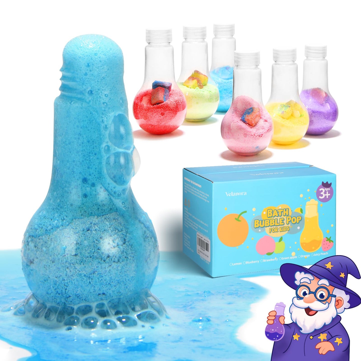 Velanora 6 Pack Bath Potions Kit for Kids Fun Bath Bombs Interactive Bath Toys Nontoxic Scientific Experiment Children's Enlightenment Kids Potion kit Beauty and Personal Care Velanora