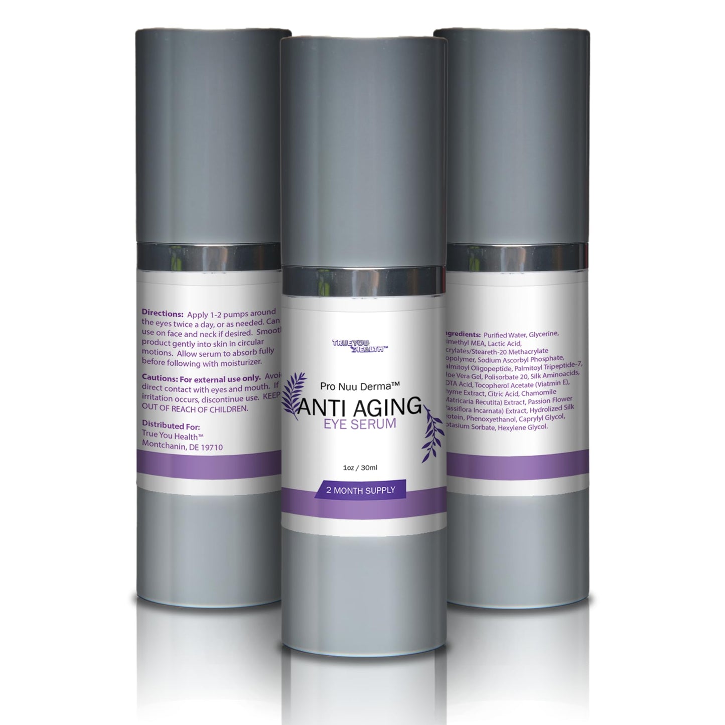 Pro Nuu Derma Serum - 2 Month Supply Anti Aging Serum - Our Best Eye Serum - Improve Dark Circles & Wrinkles with Anti Aging Vitamin C Anti Wrinkle Beauty & Personal Care True You Health