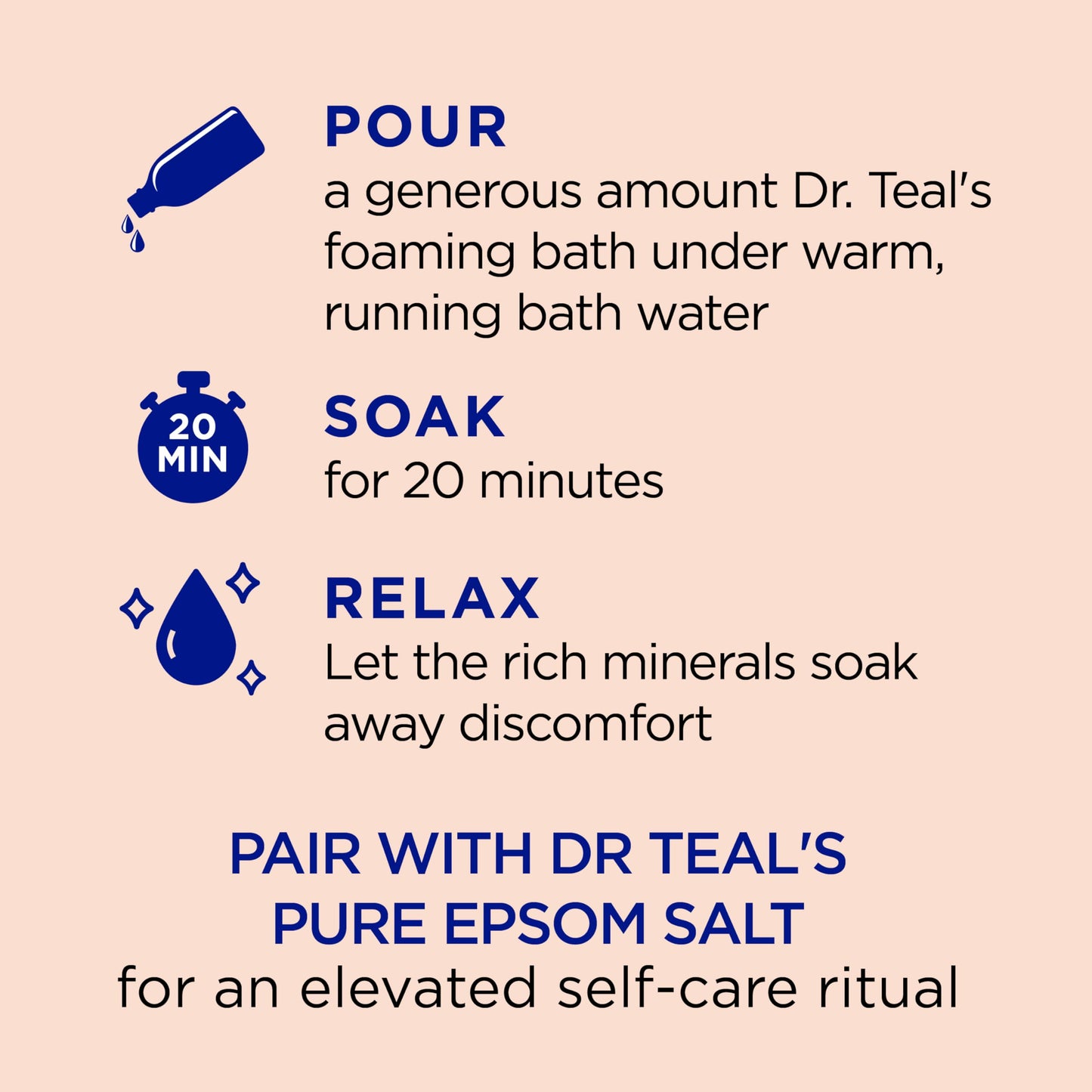 Dr Teal's Foaming Bath with Pure Epsom Salt, Stress Relief with Ginseng & Ginger, 34 fl oz (Pack of 4) Beauty and Personal Care Dr Teal's