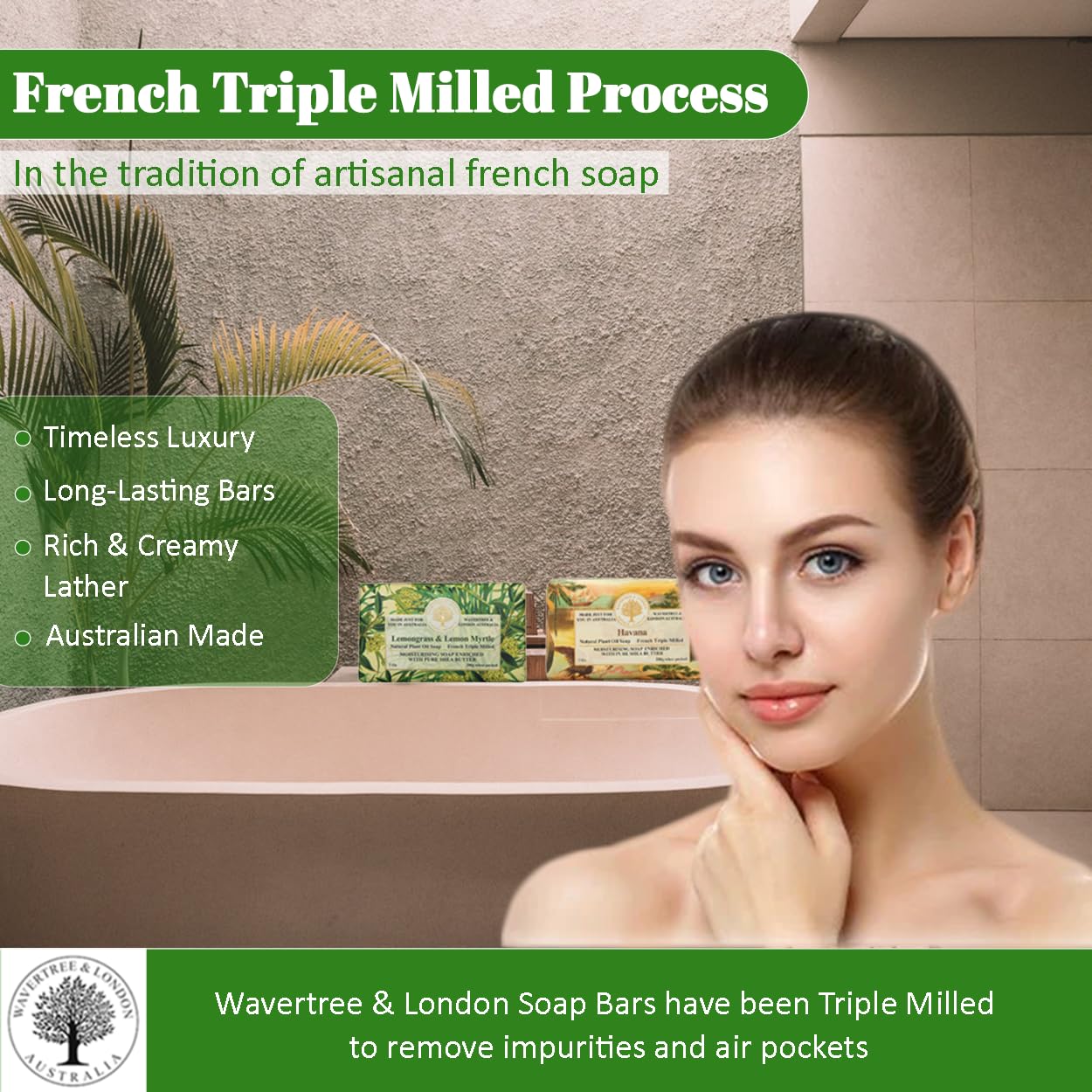 Wavertree & London Duo Gift Box (2 Bars) - 7oz Havana and Lemongrass & Lemon Myrtle Scented Triple Milled Natural Soap Bars - Pure Plant Oil Soap Bars Beauty & Personal Care Wavertree & London