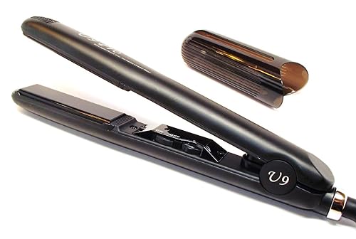 U9 Professional 1 Inch 450F Adjustable Temperature Ionic Tourmaline Ceramic Plate Dual Voltage Super Smooth Round Barrel Hair Straightener Flat Iron Beauty & Personal Care U9