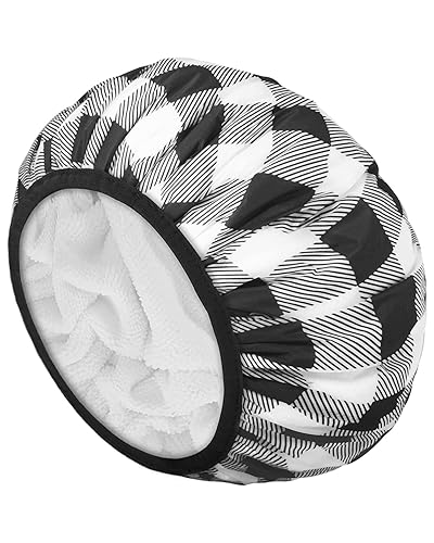 Auban Shower Cap, Shower Cap for Women Terry Cloth Lined EVA Exterior Reusable Double Layer Waterproof, Large Bath Hair Cap, Hotel Travel Essentials Beauty & Personal Care Auban