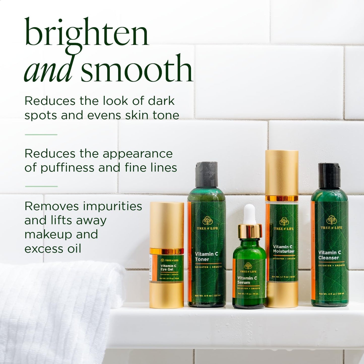 Tree of Life Beauty Ultimate Skin Care Set, Brightening, Firming, Hydrating, Moisturizing, Brightening, Complete Face Care Regimen - Total Vitamin C Beauty & Personal Care Tree of Life Beauty