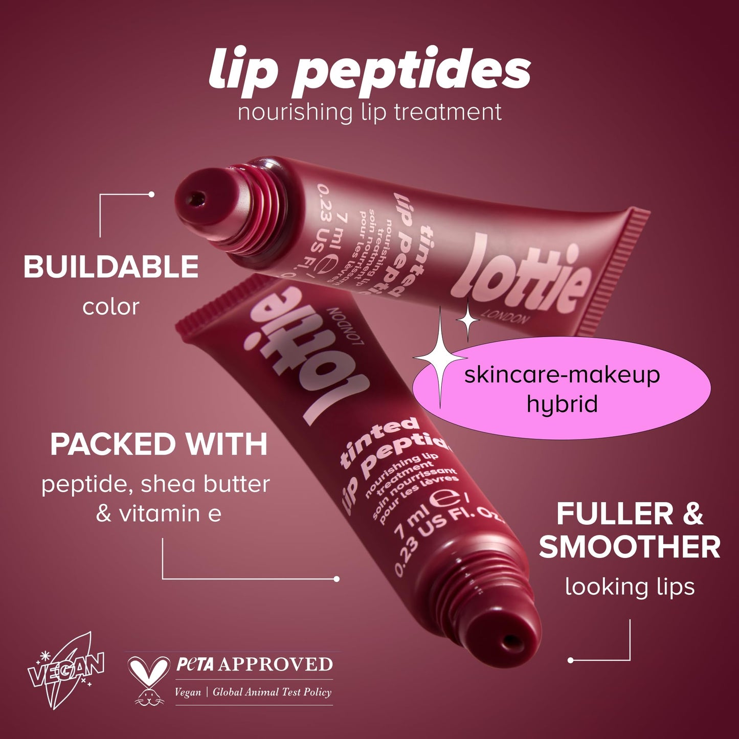 Raspberry Jam Lip Peptide Balm Beauty and Personal Care Lottie London