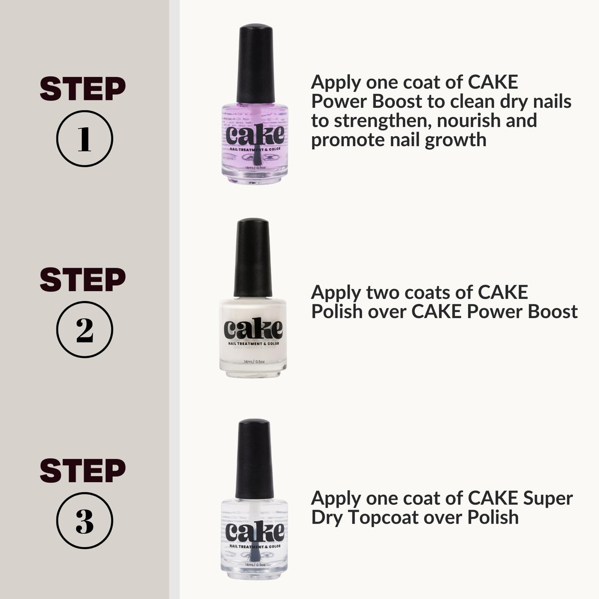 CAKE Fingernail Polish, Nail Repair Kit for Split Natural Nail, Nail Strengthener and Growth, Nail Repair for Damaged Nails, Natural Nail Polish, Nail