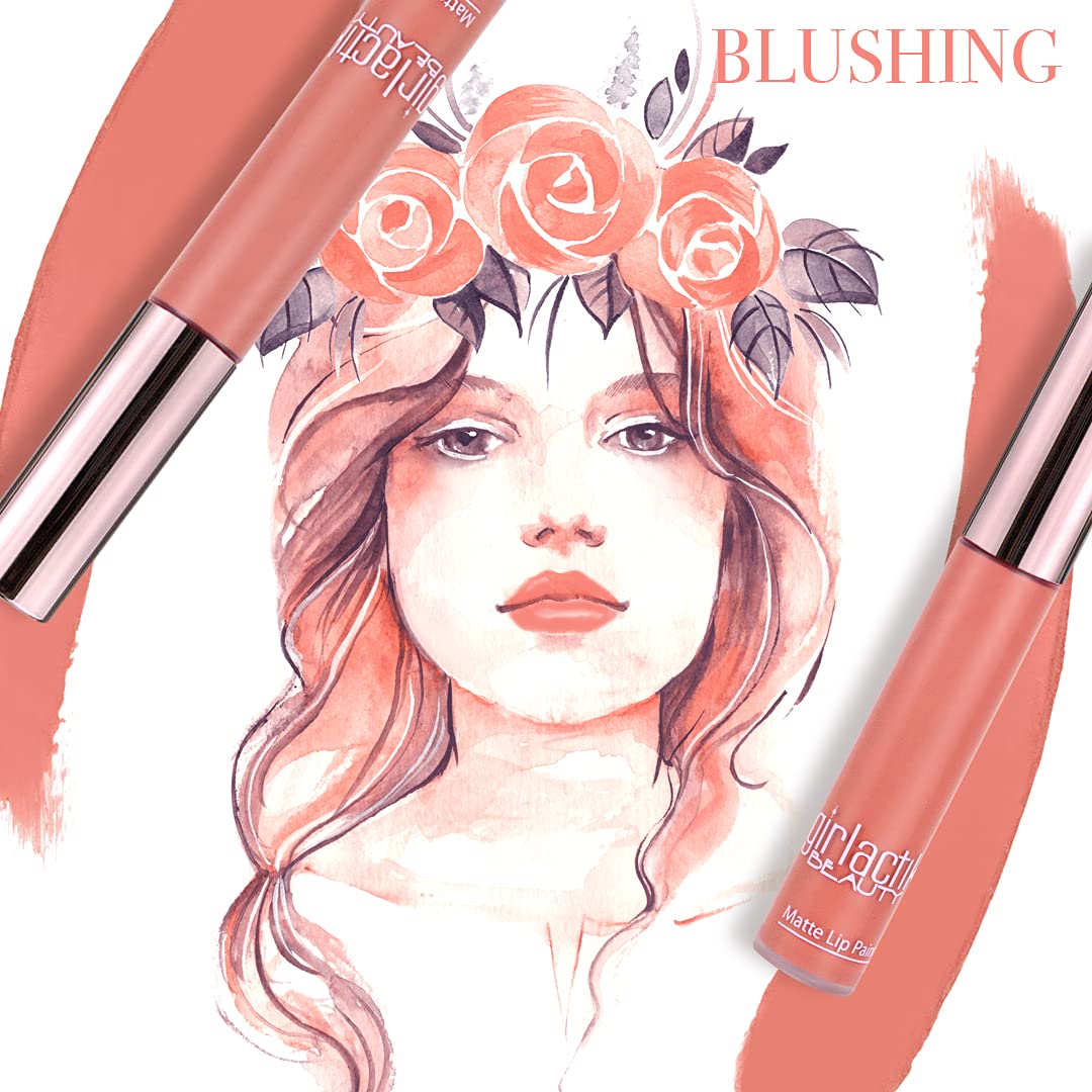 Girlactik Long Lasting Matte Lip Paint Liquid Lipstick in Allure- Long wearing, Smooth Application, Pigmented, Non-Crack Formula, Lightweight, 7.5 ml Beauty & Personal Care Girlactik