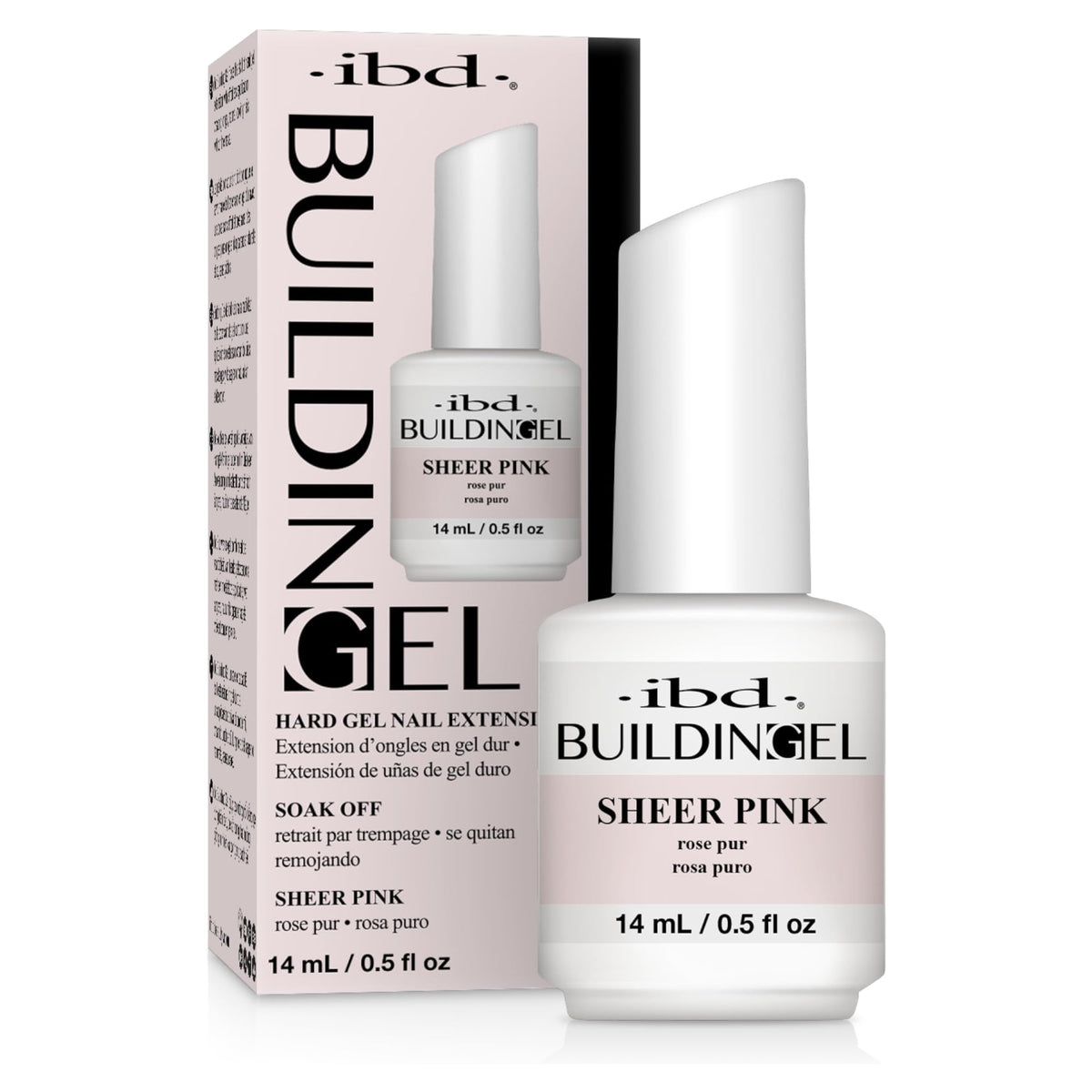 IBD Building Gels Sheer Pink, Bottle - Hard Builder Gel for Nails Extensions, Sculpting & Overlays, Soak-Off UV/LED Nail Enhancement, 0.5 oz, 1 Count
