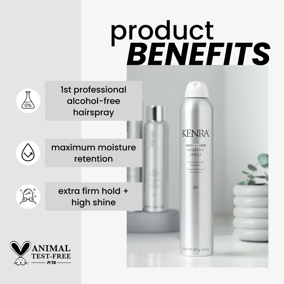 Kenra Professional Shaping Spray 21 | Alcohol Free Hairspray | All Hair Types | 8 Ounce (Pack of 1)