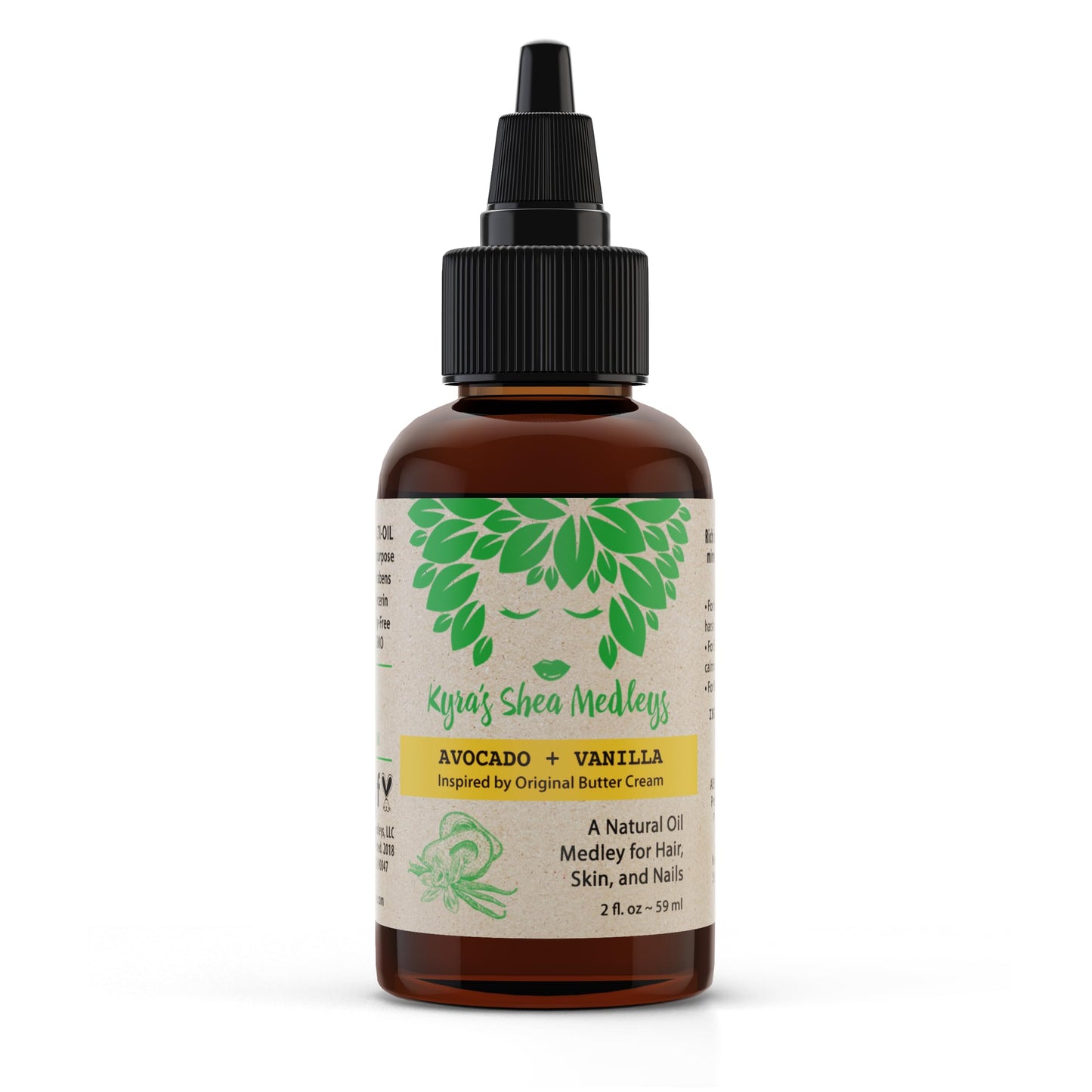Multiuse Avocado + Vanilla Oil Medley for Face, Body & Hair - Natural Avocado Oil, Shea Nut Oil, Vanilla Essential Oil, & Vitamin E - Seals in Beauty & Personal Care Kyra's Shea Medleys