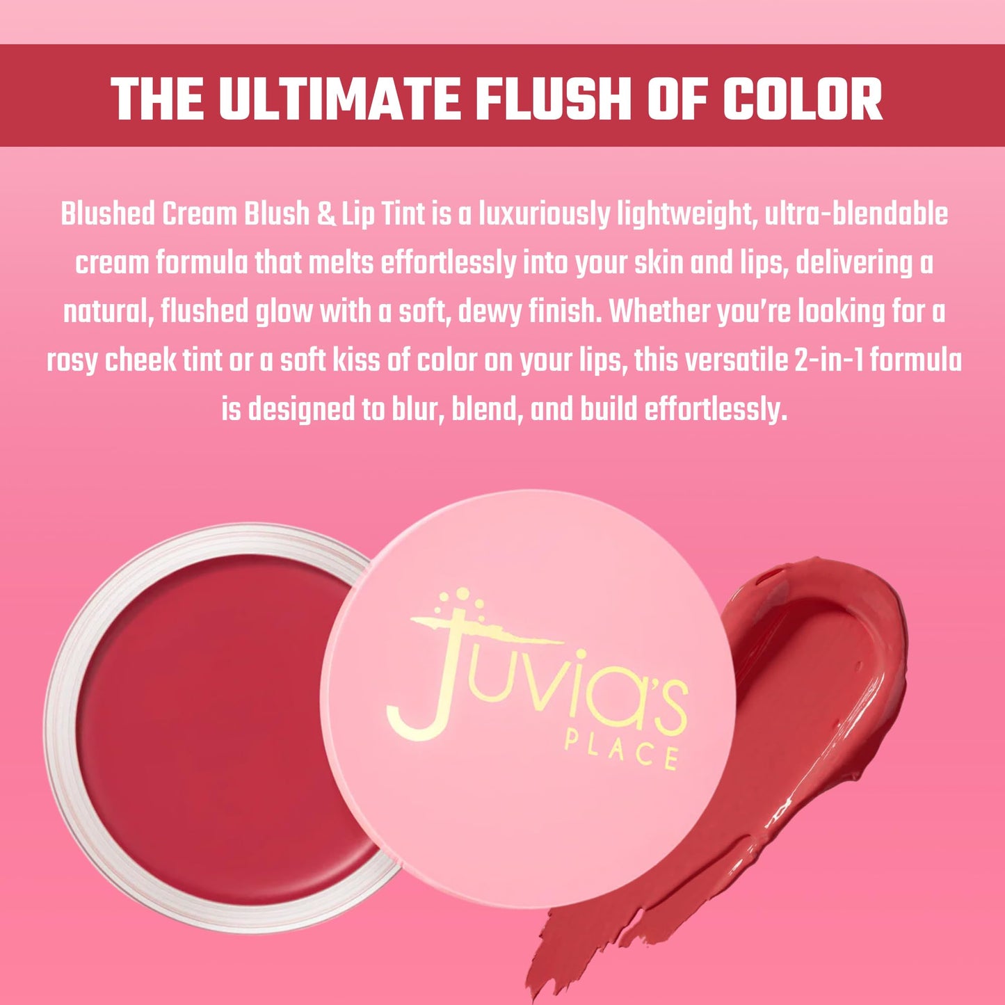 Juvia's Place Blushed Cream Blush - Pink Passion - Multi-Purpose Cream Blush for Cheeks & Lips - 2in1 Formula, Smooth, Blendable Texture for a Soft Beauty & Personal Care Juvia's Place