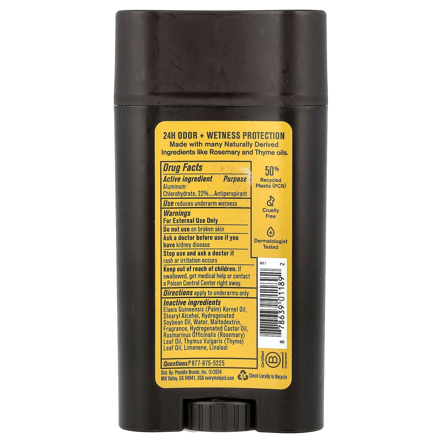 Every Man Jack Antiperspirant Deodorant, Sandalwood, Paraben Free, 48 Hour Protection, 2.6 oz Beauty and Personal Care Every Man Jack