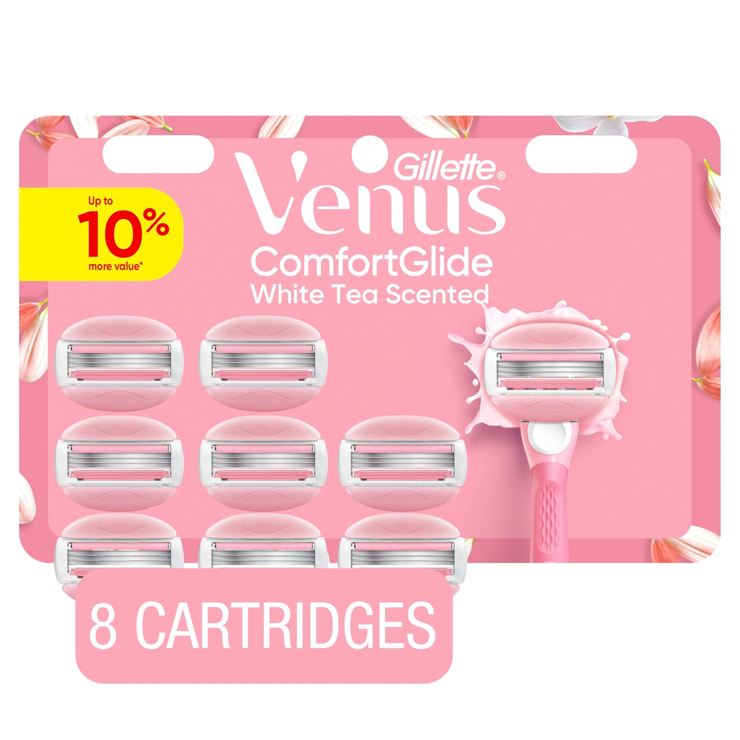 Venus ComfortGlide White Tea Women's Razor Blades, with Built-in Shave Gel Bars, 8 Razor Blade Refills Beauty and Personal Care Gillette Venus