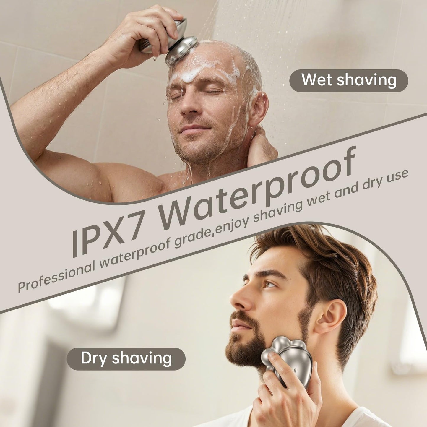 Head Shavers for Bald Men - Electric Razor for Men, 7D Magnetic Electric Shavers for Men, IPX7 Waterproof 5-in-1 Shavers for Men Grooming Kit Beauty and Personal Care WEQOEE