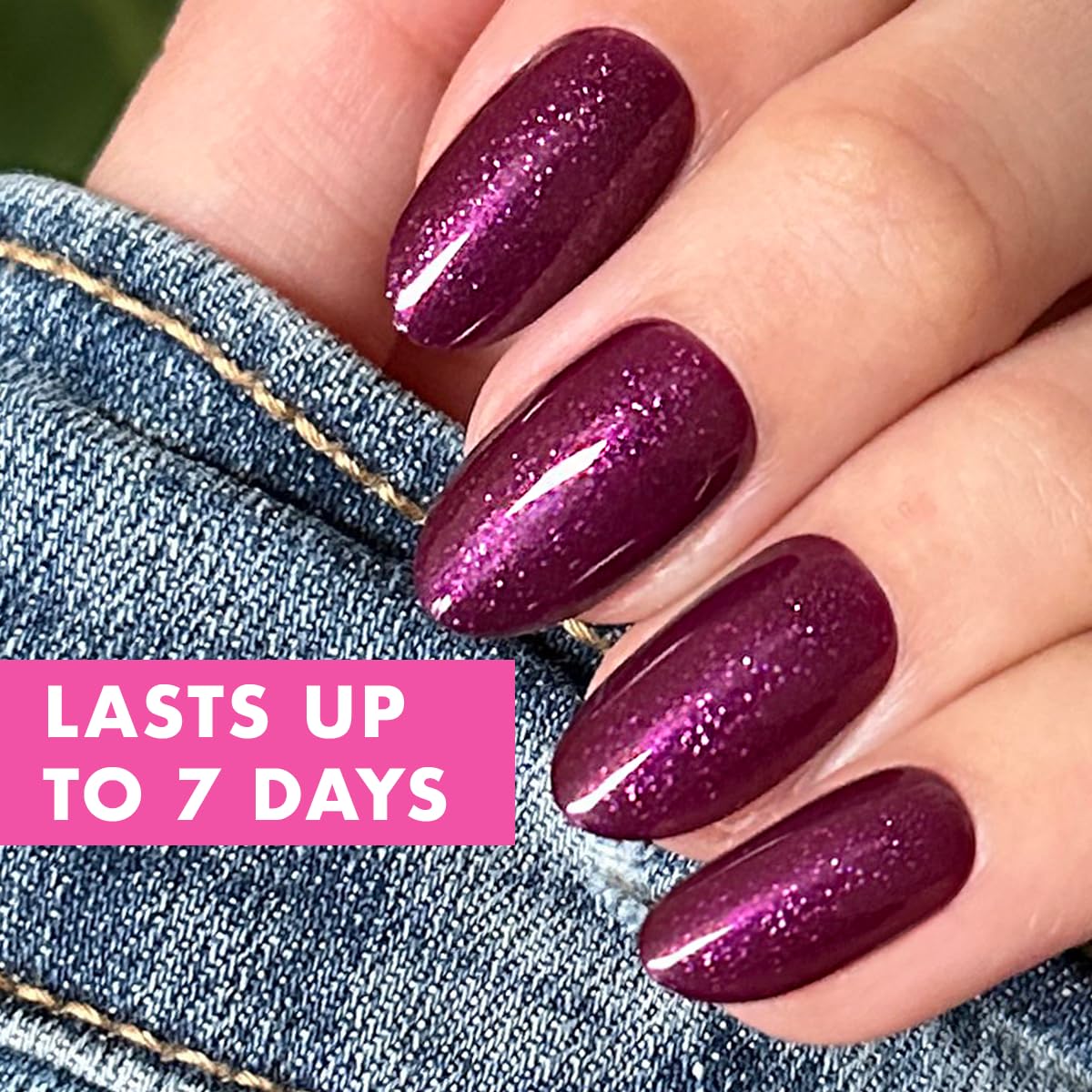 Olive & June Effects Super Stick Press-On Nails, Plaza Shimmer