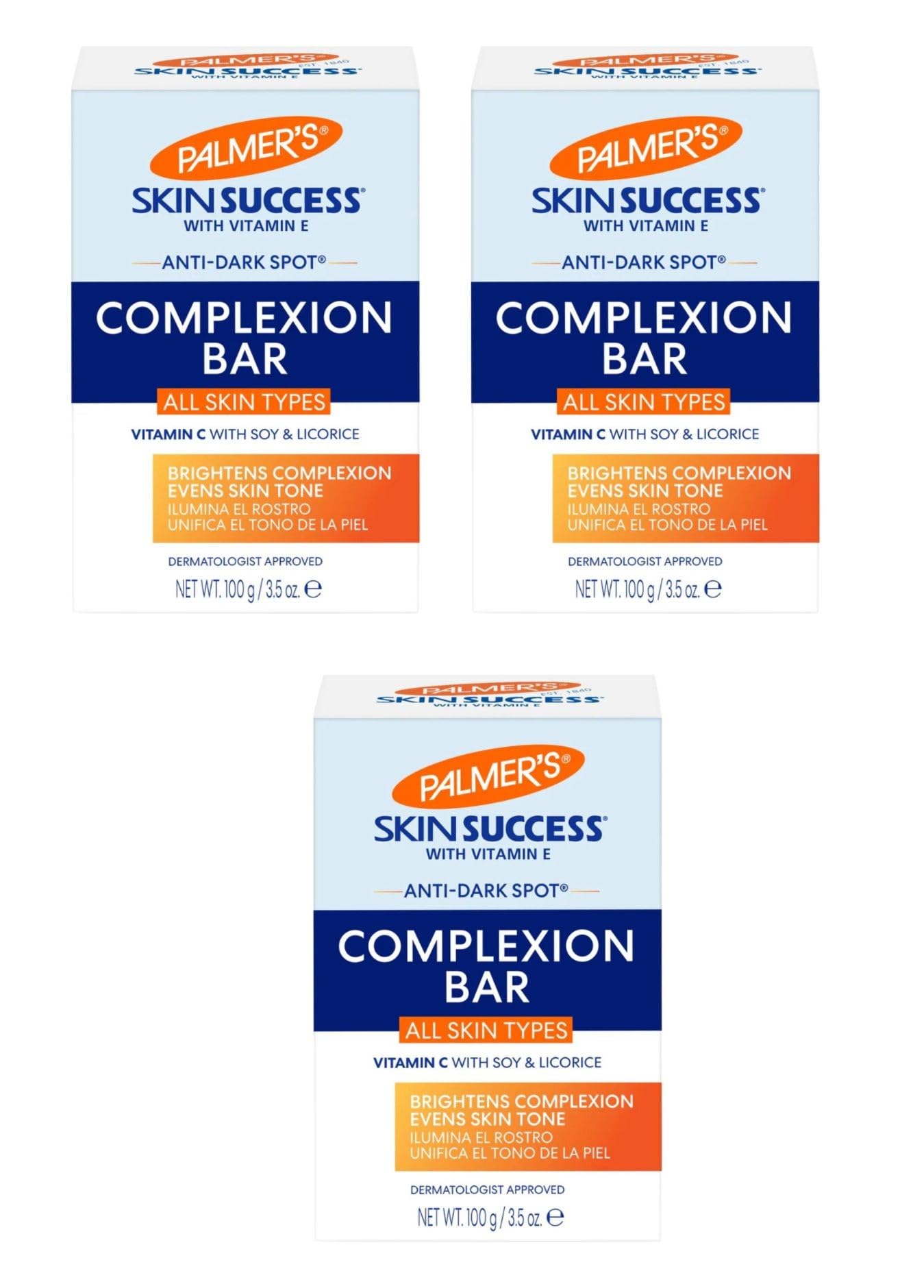 Skin Success Anti-Dark Spot Complexion Bar by Palmers for Unisex - 3.5 oz Cleanser - (Pack of 3) Beauty & Personal Care Palmer's