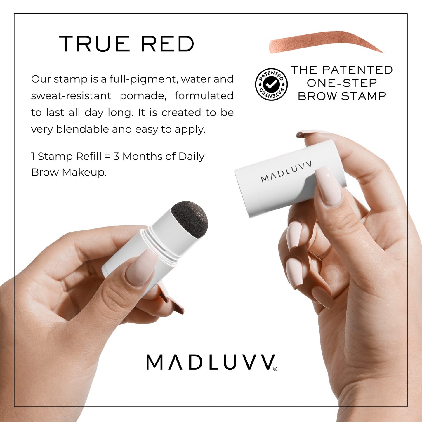 MADLUVV Brow Stamp Refill* - Color Stamp for Brows & Root Touch Up for Women & Men, Instantly Conceal Hair Loss, Grey Hair, Thinning Hair Beauty & Personal Care MADLUVV