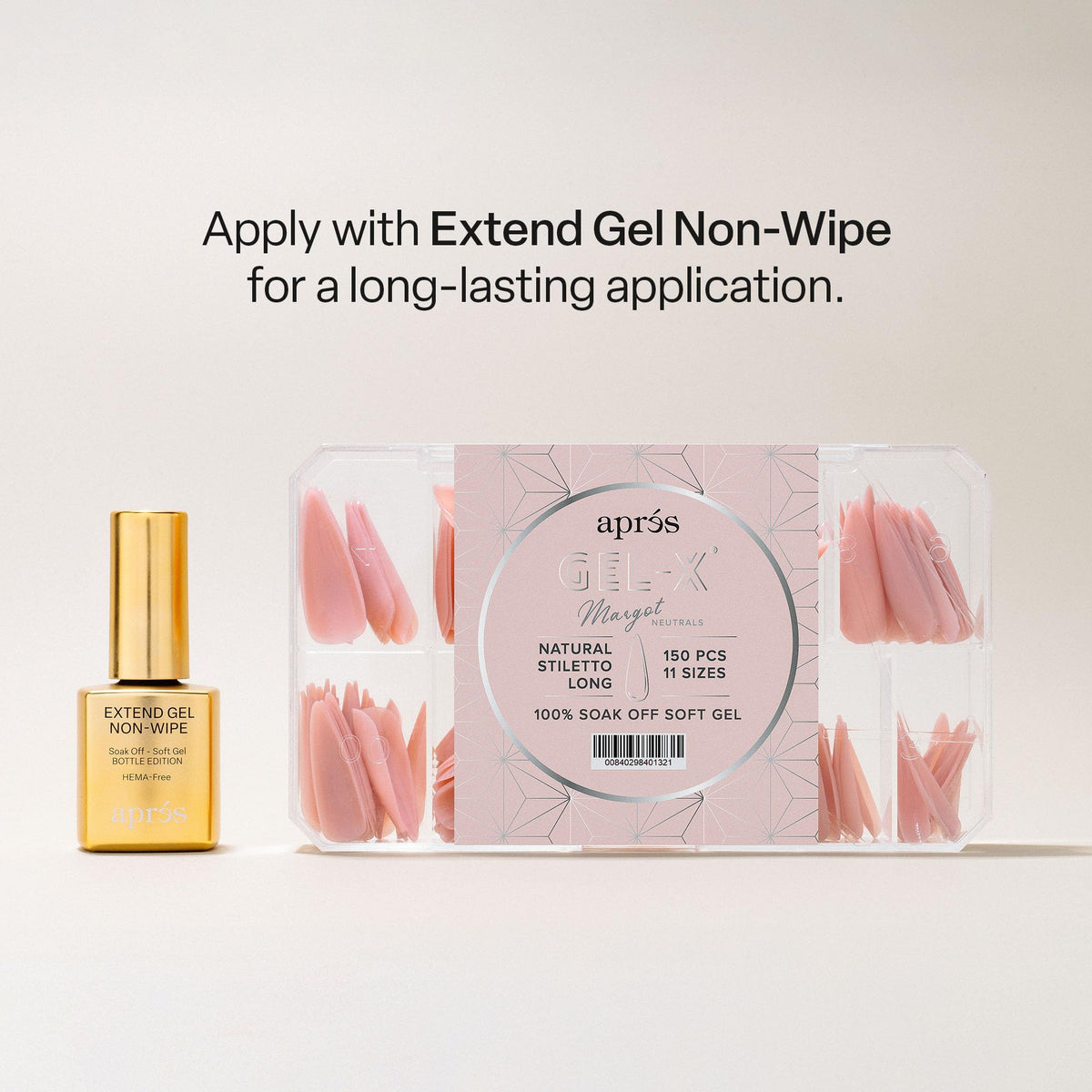Apres Neutrals Gel-X Chloe Box Of Nail Tips, 11 Sizes 00-9, Soft Gel Tip Box (150pcs) (Natural Almond Extra Short, 150)
