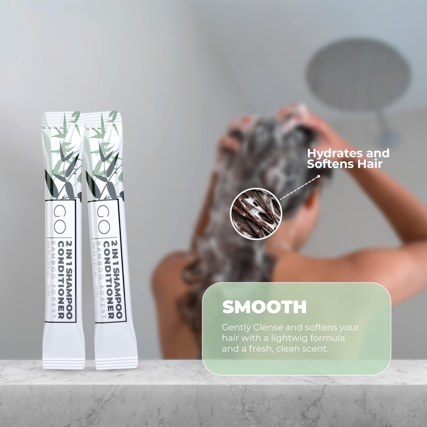 Travel Size Bulk Shampoo and Conditioner -2 in 1 Single Use Travel Shampoo and Conditioner (250 Packets) Beauty & Personal Care Go Essentials