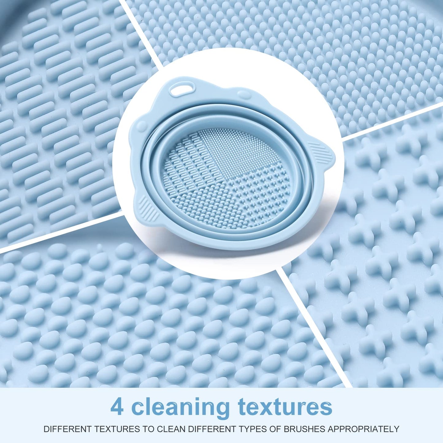 Foldable Silicone Makeup Brush Cleaner Bowl - Etercycle Portable Cleaning Tool for Brushes, Powder Puffs, and Sponges (Blue) Beauty and Personal Care Etercycle